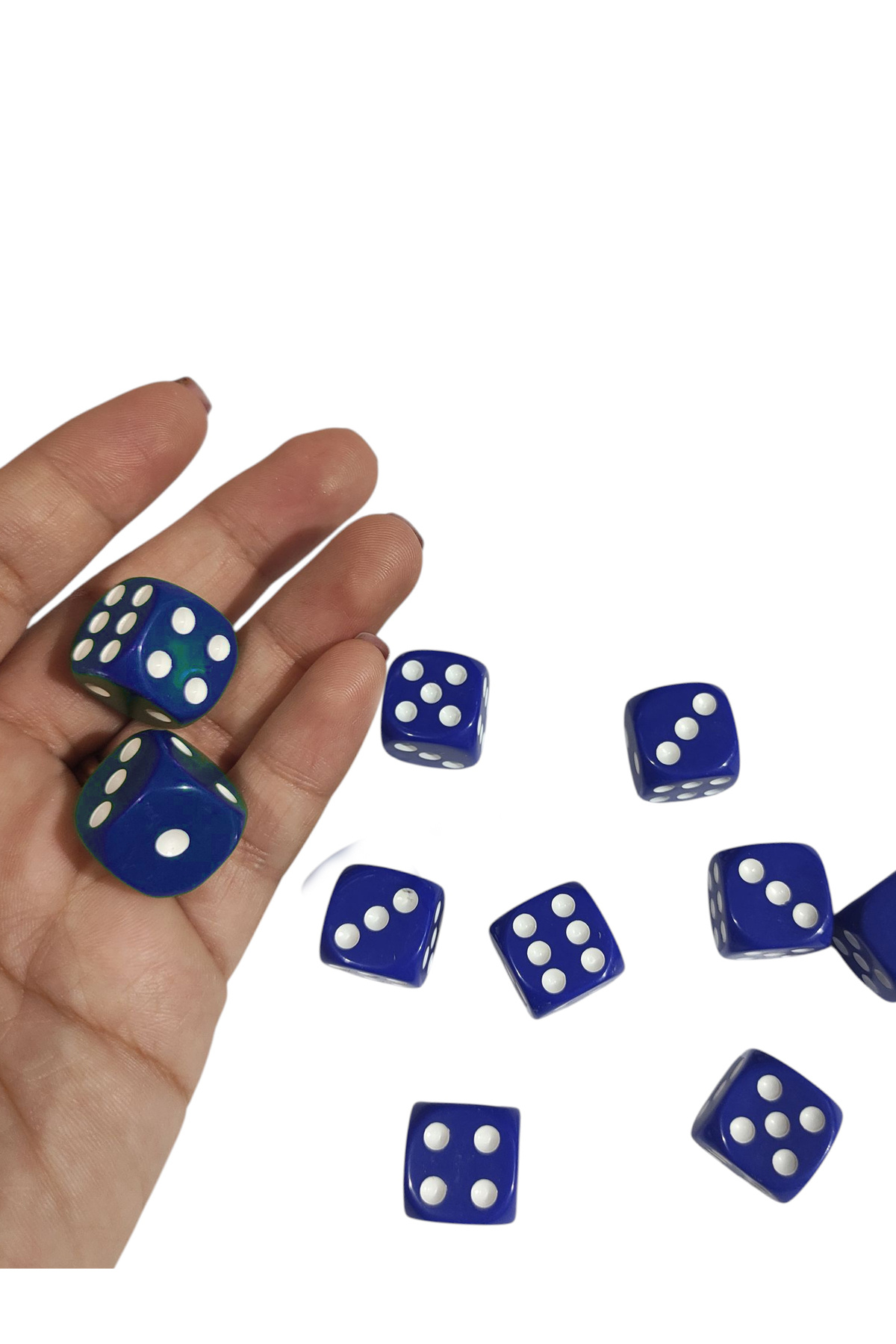 Limmy Mavi Okey Zarı Renkli Masa Oyunları Zarı - 2 Adet