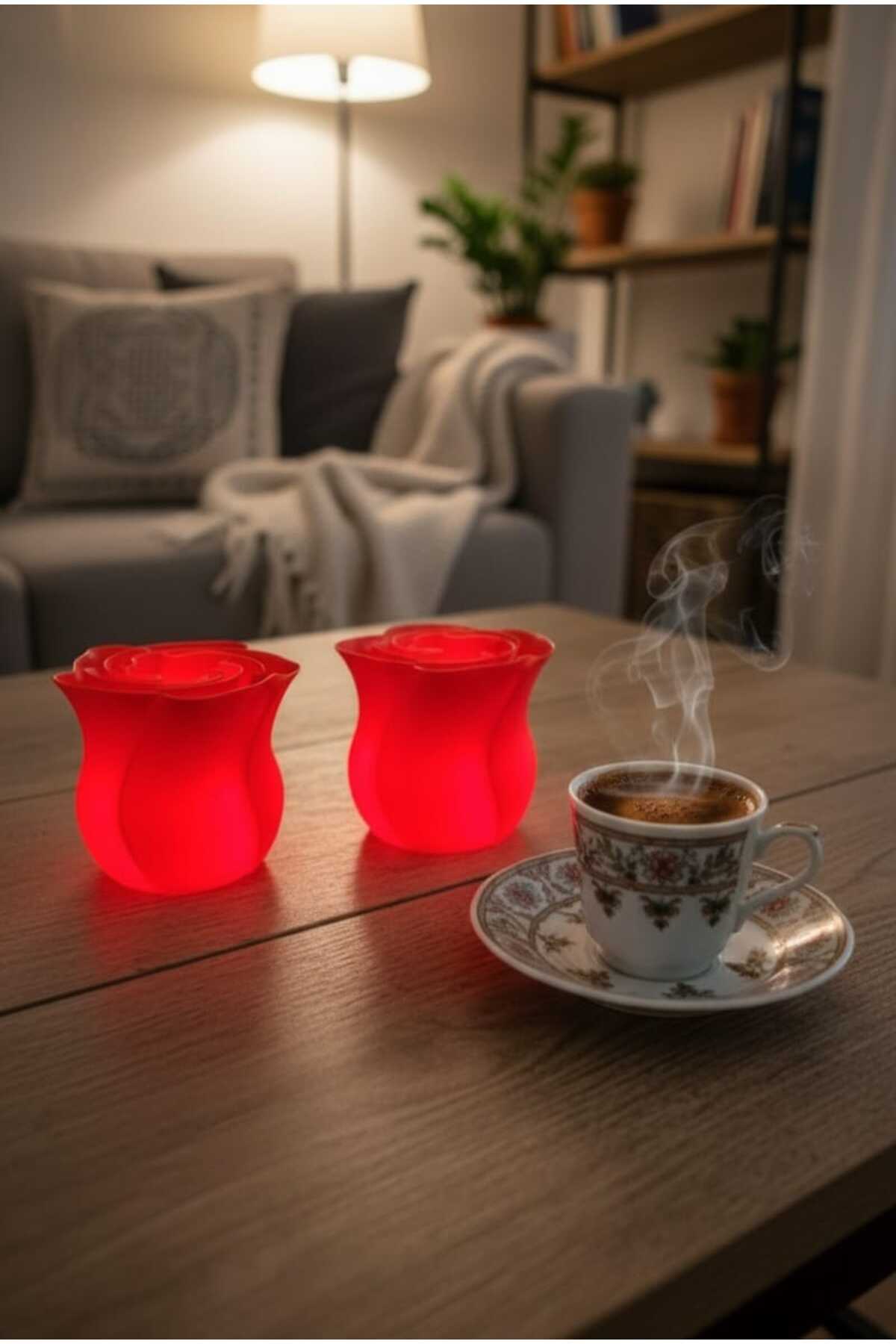 Tealight Candle Holder Rose Decorated with Led Battery 1 Piece