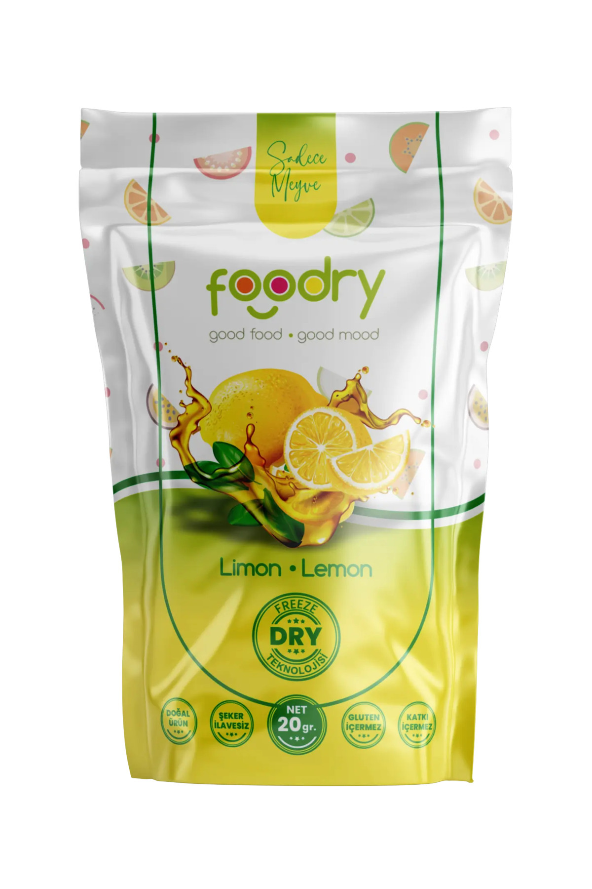Foodry Freeze Dried Limon – Dondurularak Kurutulmuş Limon 20 gr