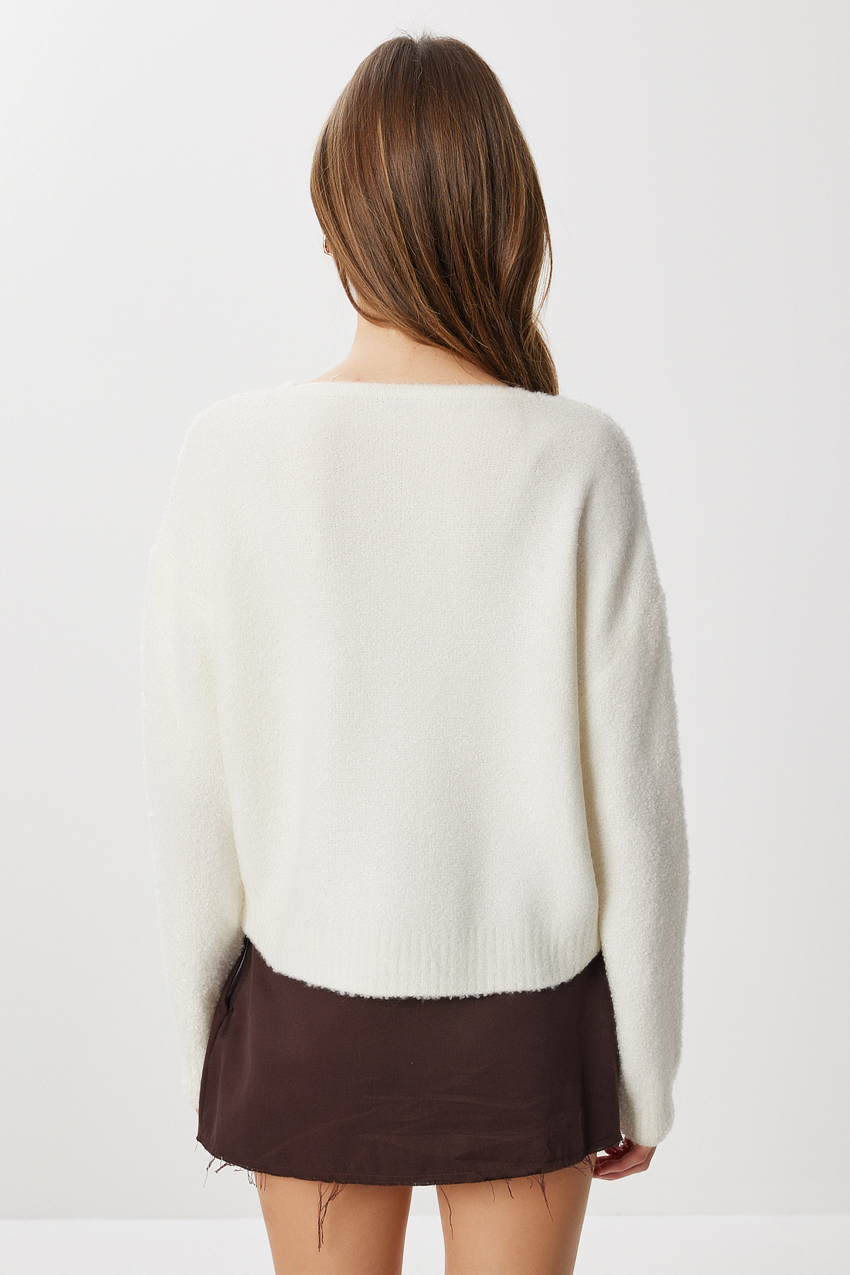 Lovelyİstanbul  Yumuşak Dokulu Triko Kazak LCI0047 EKRU - Görsel 4