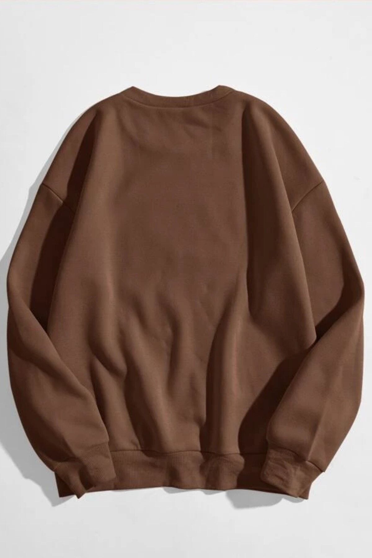 MODAGEN Unisex Kapüşonlu Fermuarlı Bej Hırka Bisiklet Yaka Kahverengi Sweatshirt Takım görsel 5