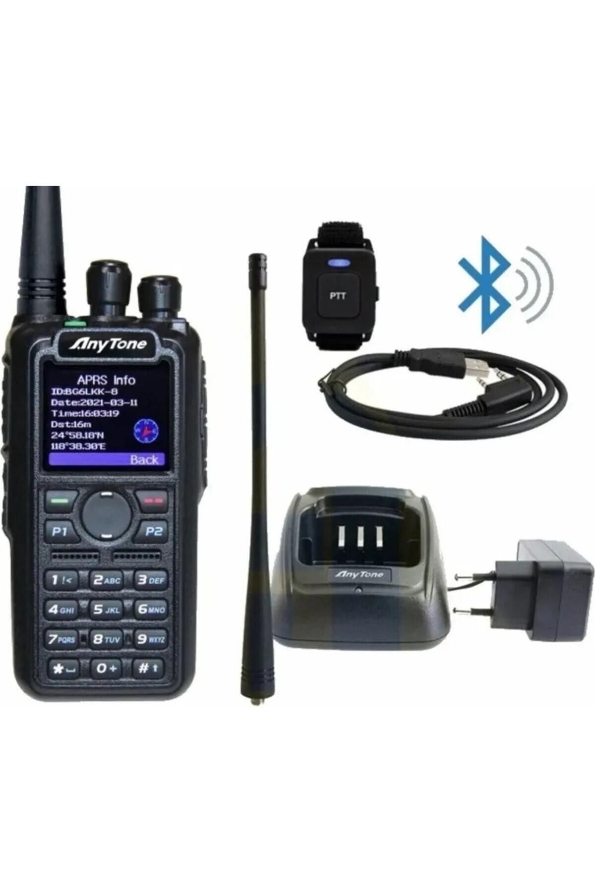 ANYTONE AT-D878UVII Plus At-D 878UV 2 Plus Dmr Type C Bataryalı El Telsizi
