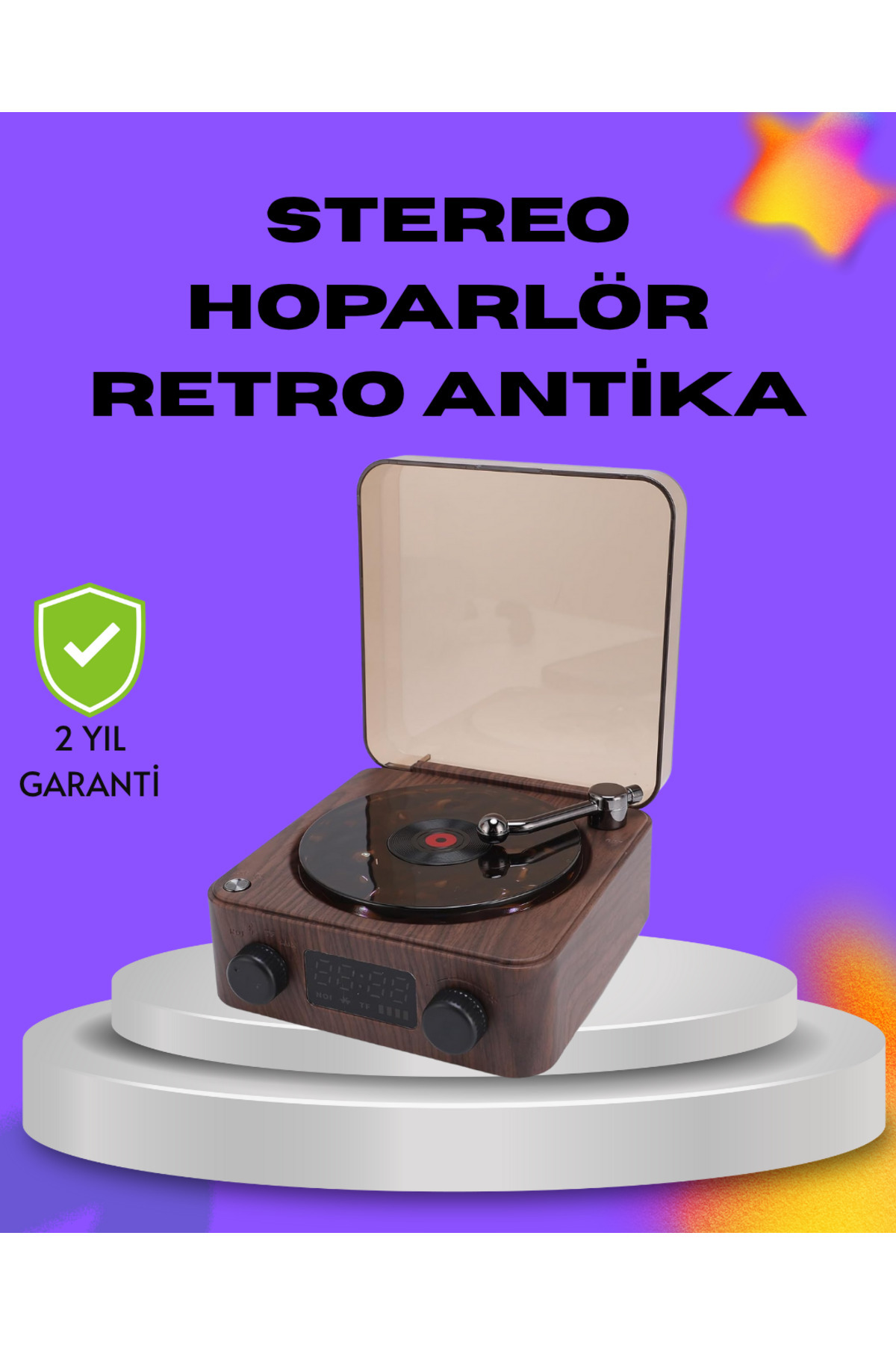 Genel Markalar Dekoratif Gece Işıklı Bluetooth Hoparlör – Saatli Tasarım - tygo5194-7691