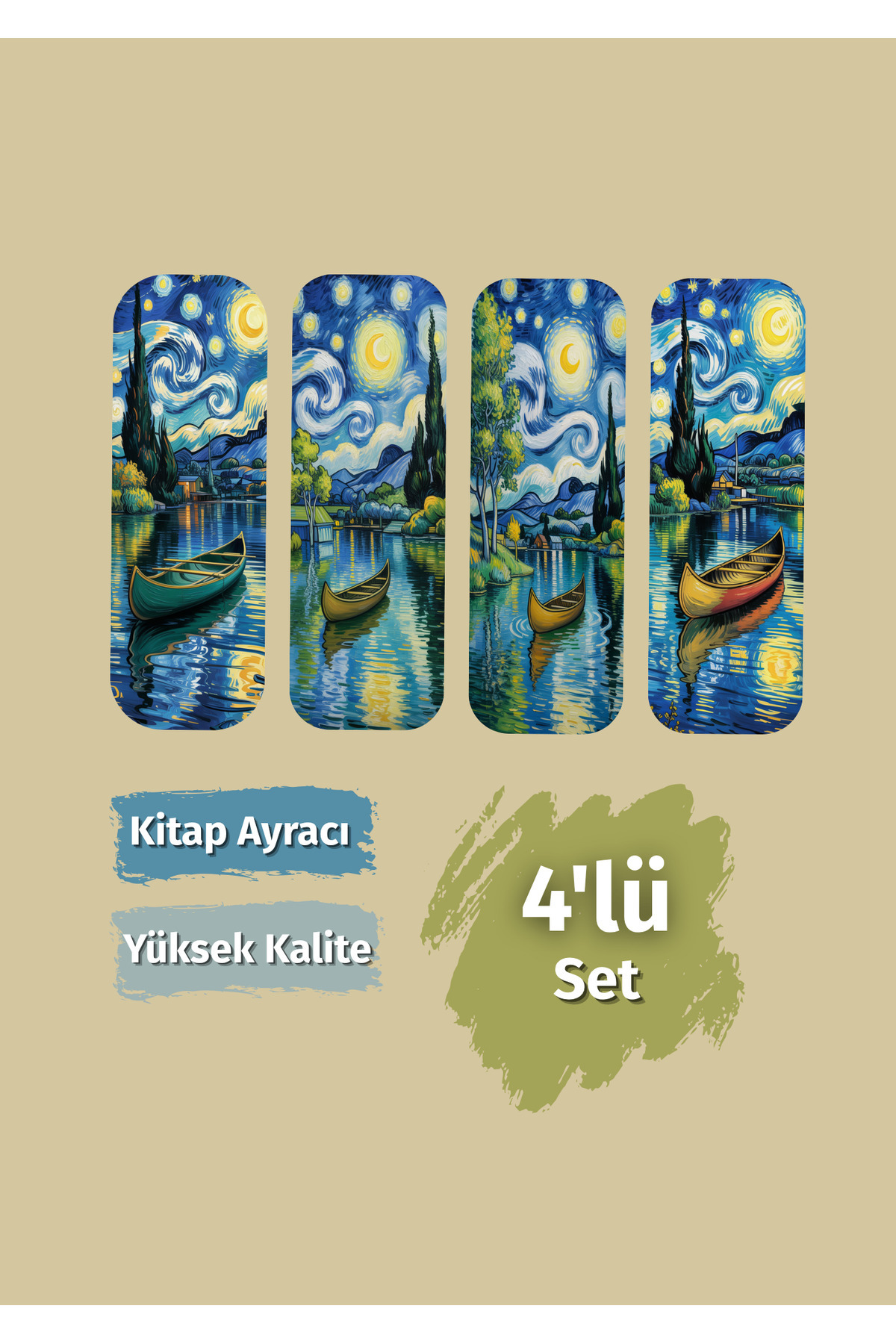 VORACRAFT 4'lü Van Gogh Manzara Temalı Kitap Ayracı UCB025