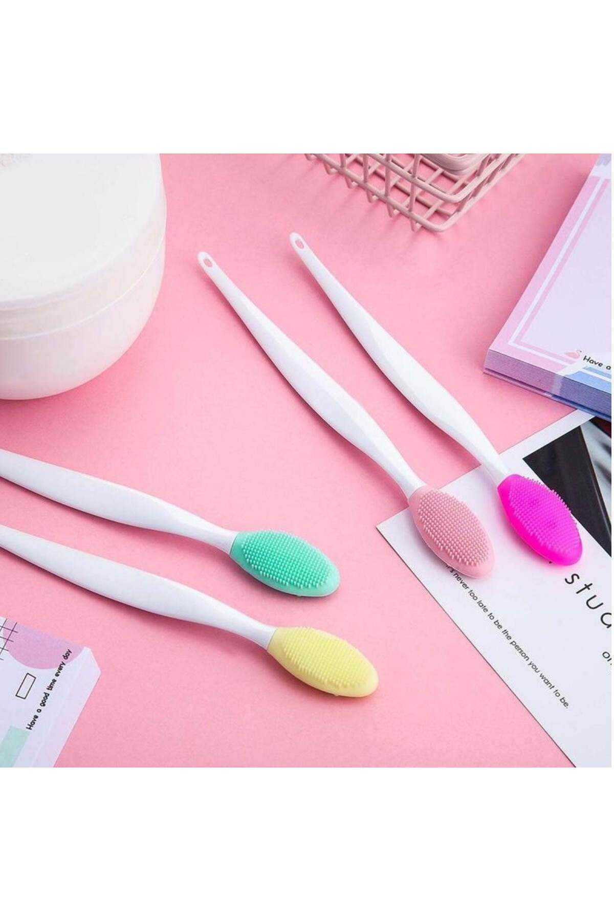 bulishop 2 Adet Dudak Fırçası Peeling Etkili Gözenek Siyah Nokta Temizleyici Çift Yönlü Fırça