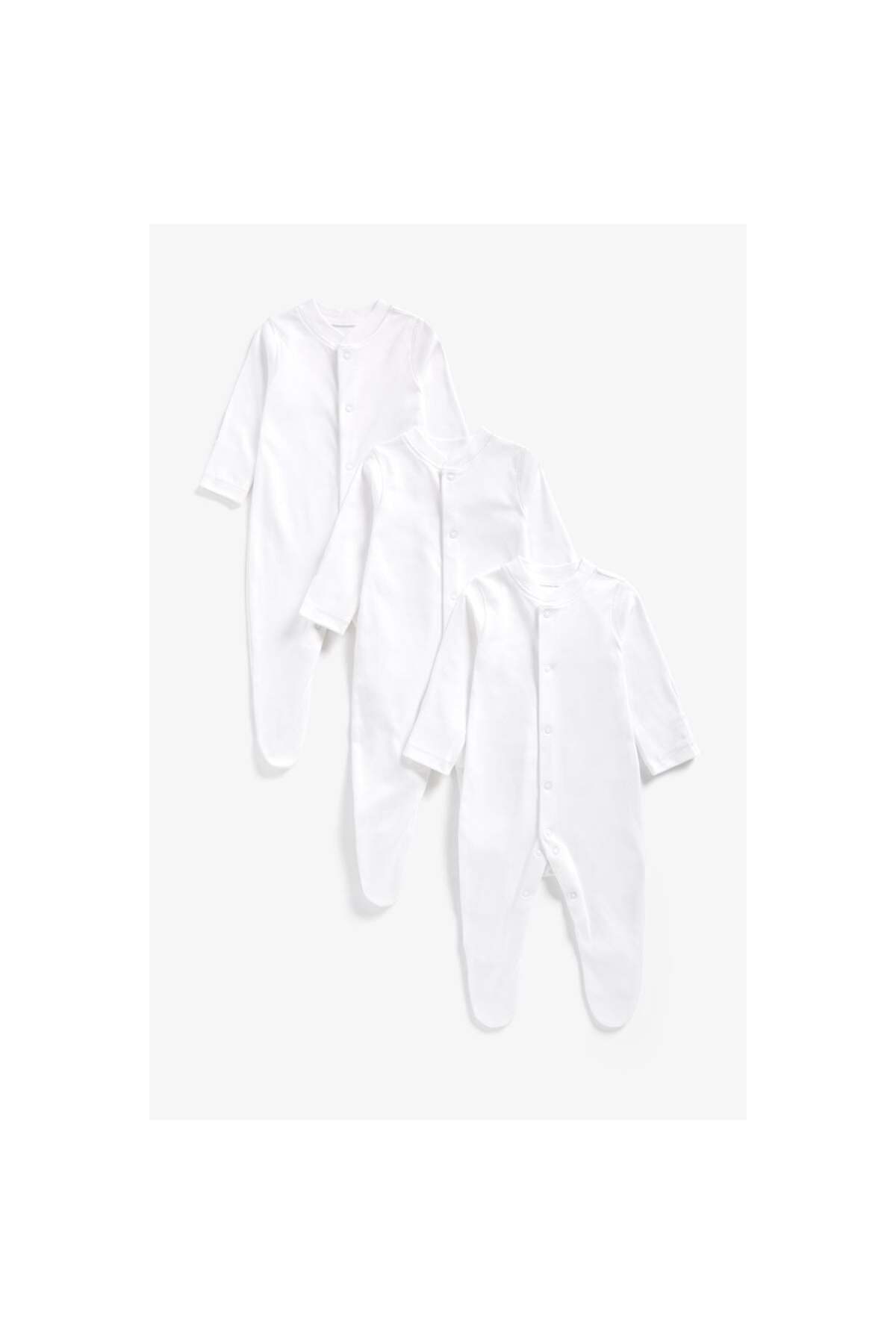 MOTHERCARE White Sleepsuits - 3 Pack