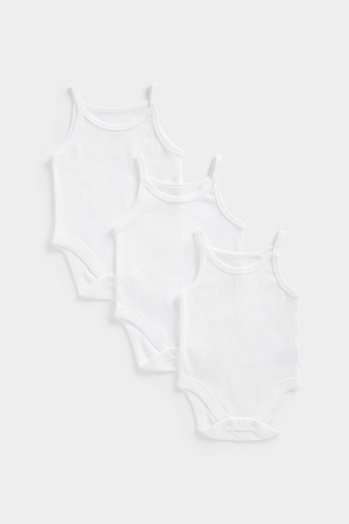 MOTHERCARE White Cami Bodysuits - 3 Pack