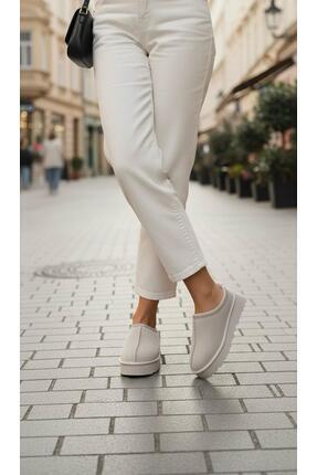 Sanart Shop Kadın Kalın Tabanlı Süet İçi Tüylü Yumuşak Yapılı Rahat Sokak & E...