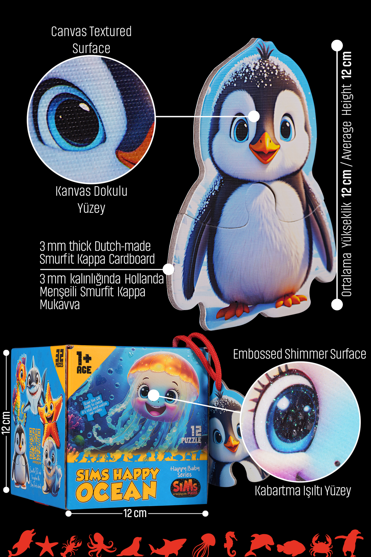 Sims Puzzle Bebekler İçin İlk Puzzle Yapboz Baby Okyanus - 1 Yaş Üstü Montessori Eğitici Oyuncak fotoğrafı 3 (önizleme)