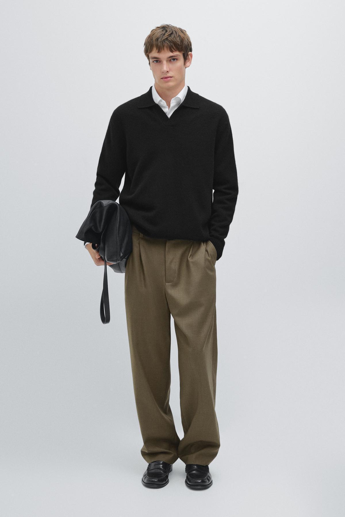 ماسیمو دوتی شلوار پشمی گشاد و راحت با طرح دار