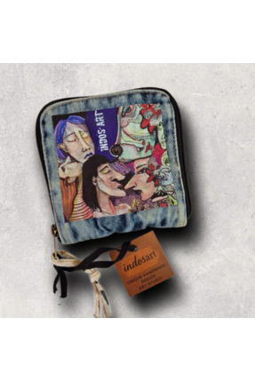 İndos Art İndosart Old Cotton Sanat Baskılı Unisex Cüzdan