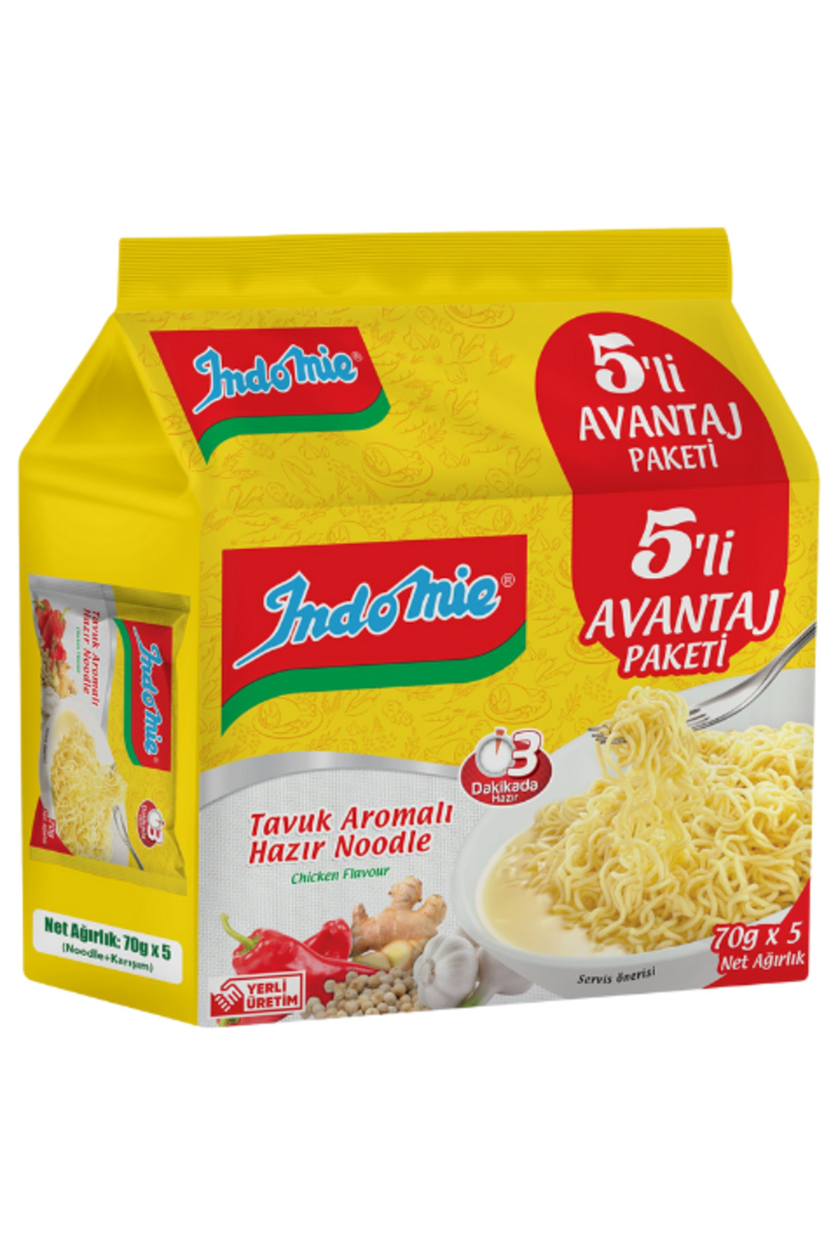 Tavuk Aromalı Hazır Noodle 70 GR * 5 Adet