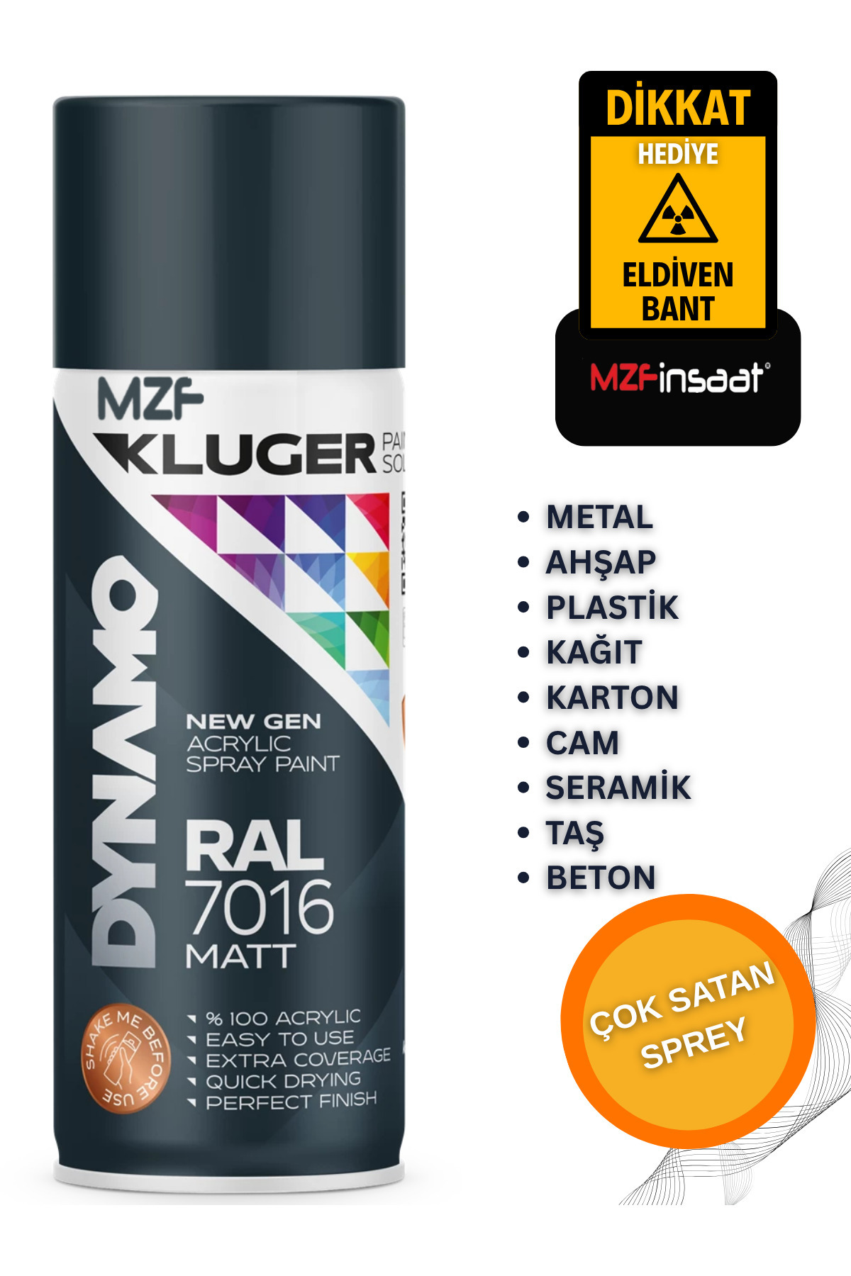 MZF SPREY BOYA AHŞAP-METAL-PLASTİK- RÜTUŞ- BOYASI