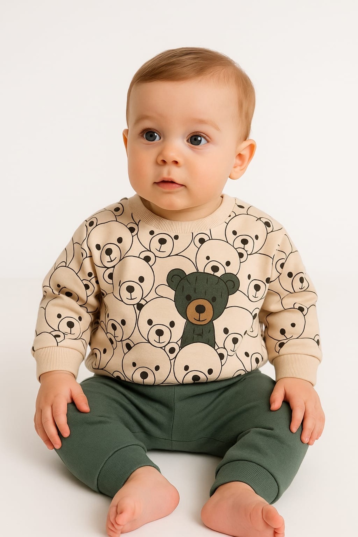 Ayı Desenli Bebek Takımı