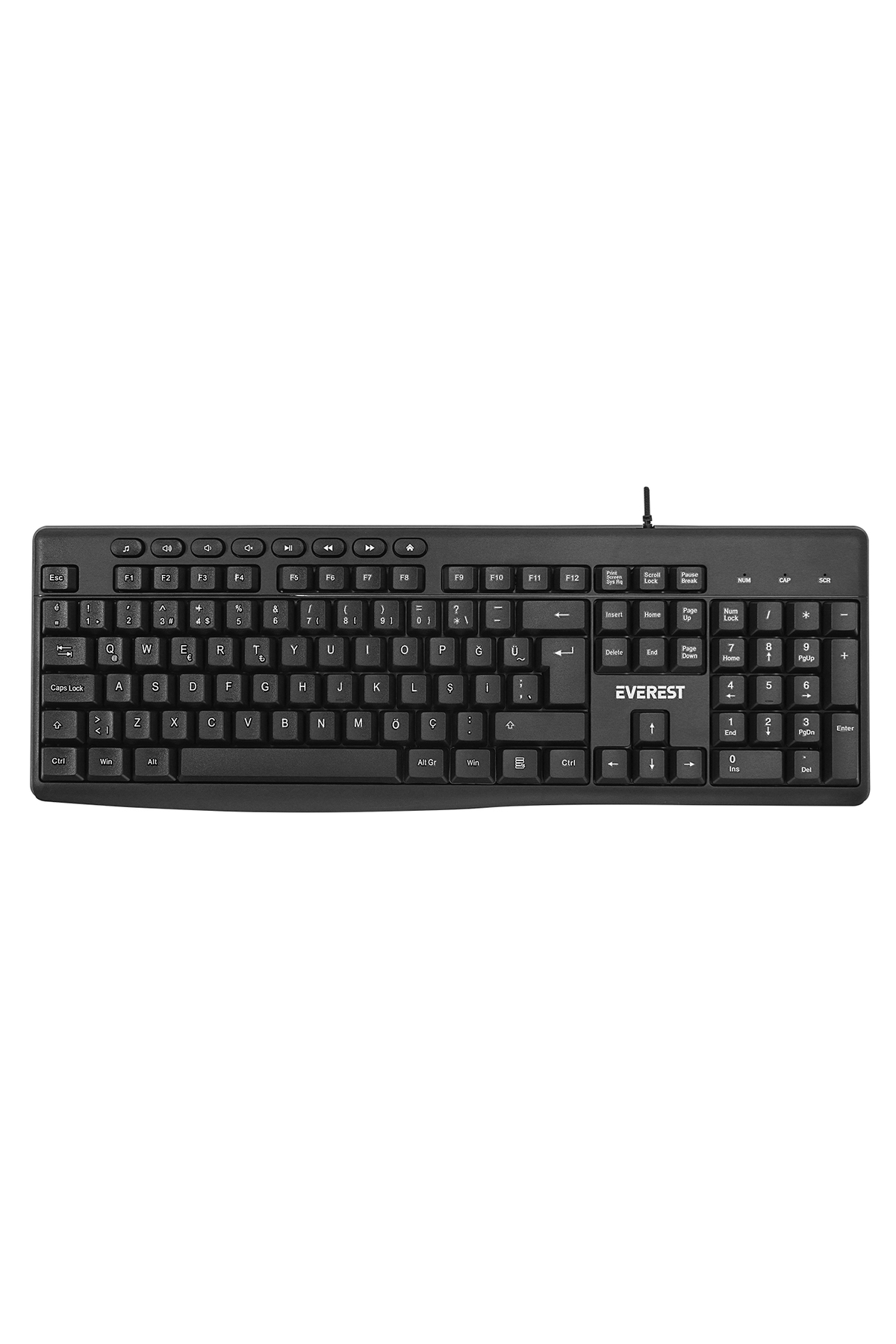 Black/Grey USB 2 Meters Copper Wired Q Multimedia Keyboard (kb619)