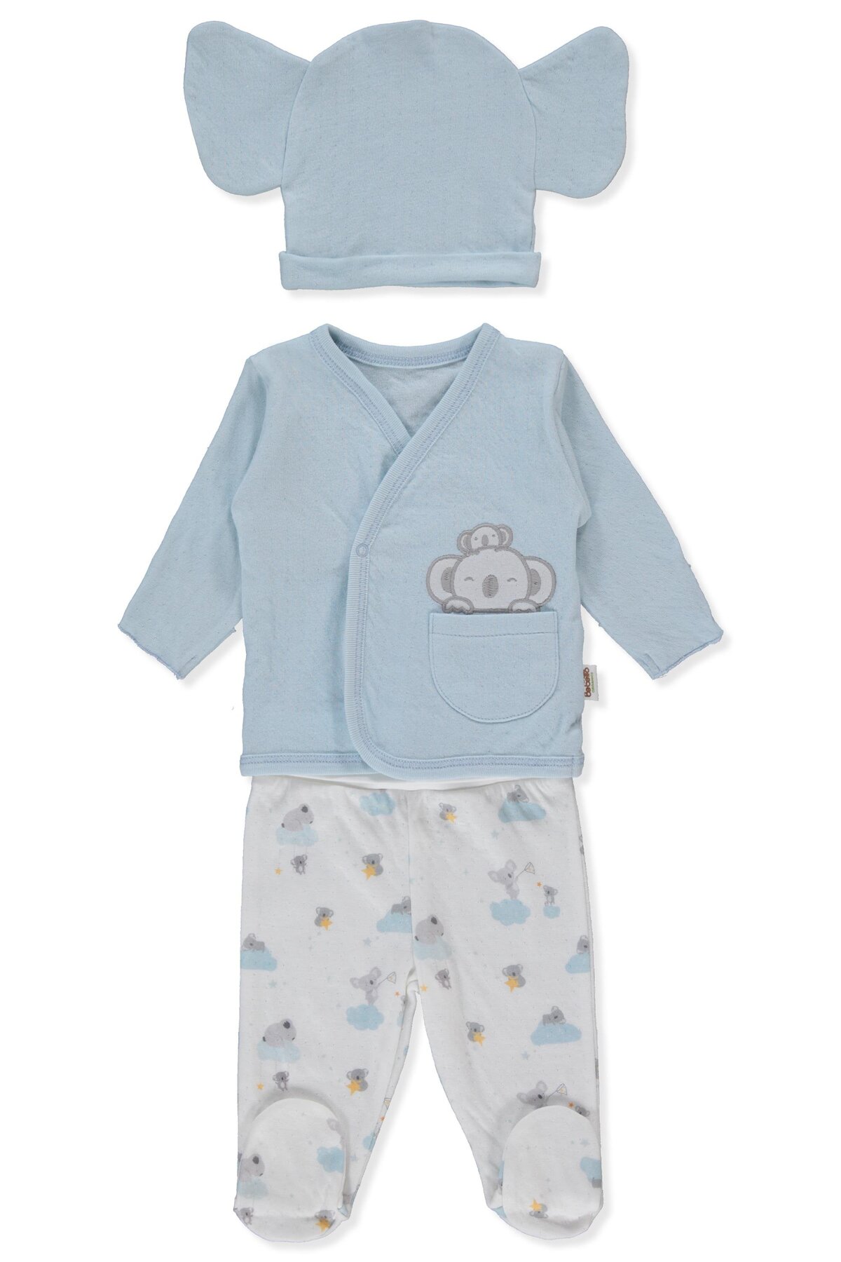 ORGANIC STARS AND KOALAS SET OF 3 (ORGANIC STARS AND KOALAS) BLUE