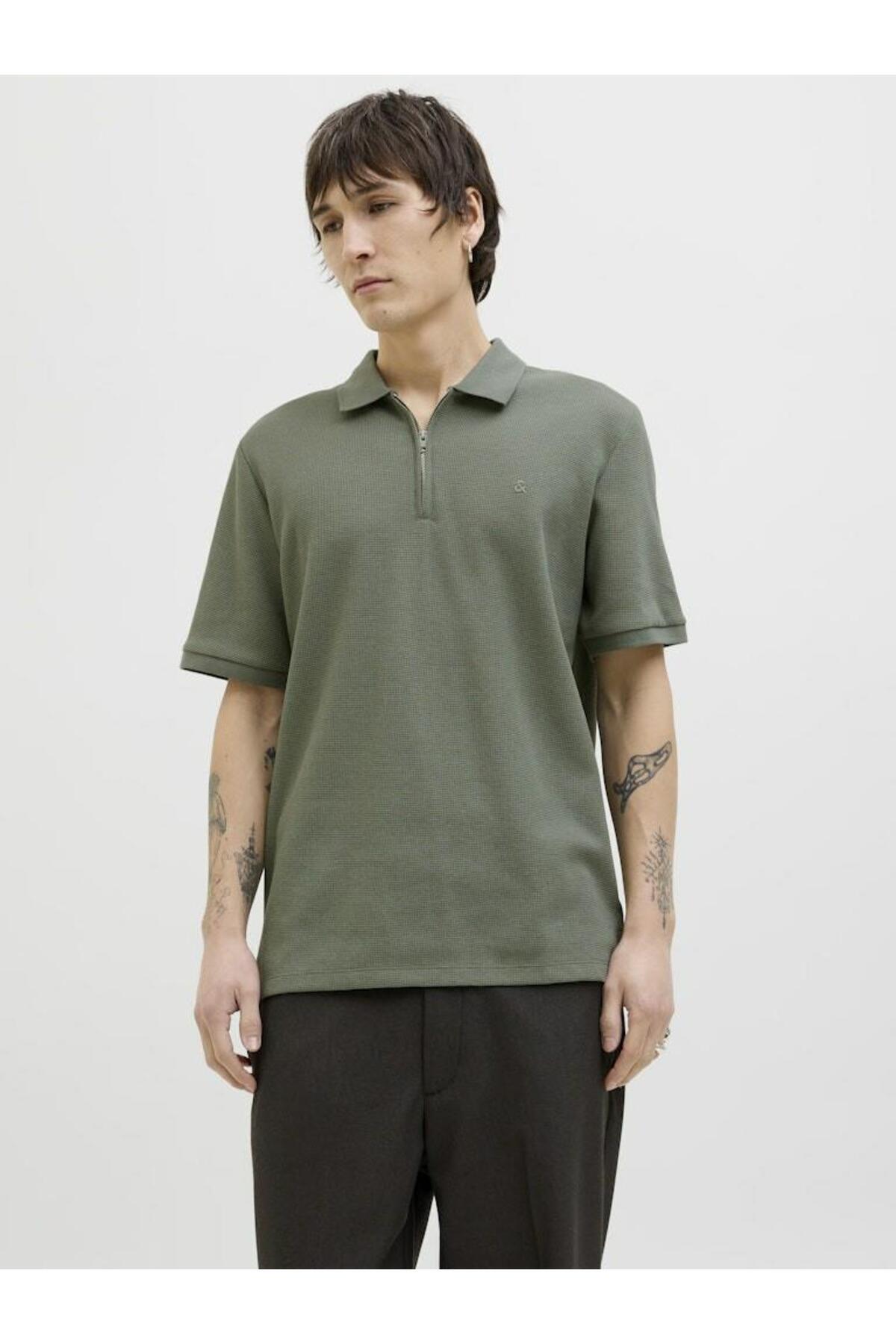 تیشرت یقه پلو مردانه راسته آستین کوتاه | جک اند جونز Jack & Jones TYCE3579C658956D49E547800 - تصویر 2