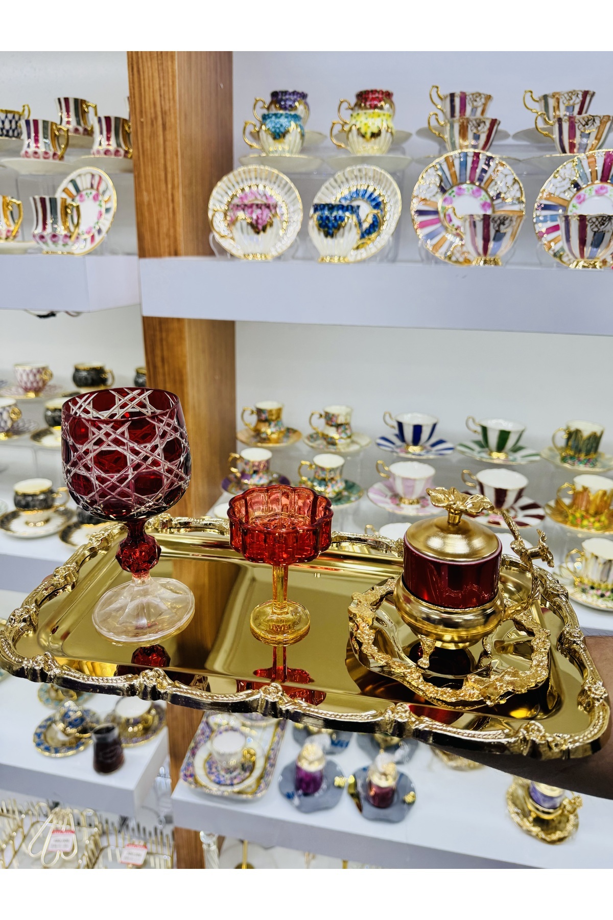 LOKMAN ZÜCCACİYE SHOWROOM 6 Adet Boton Gold Döküm Pirinç Kahve Çay