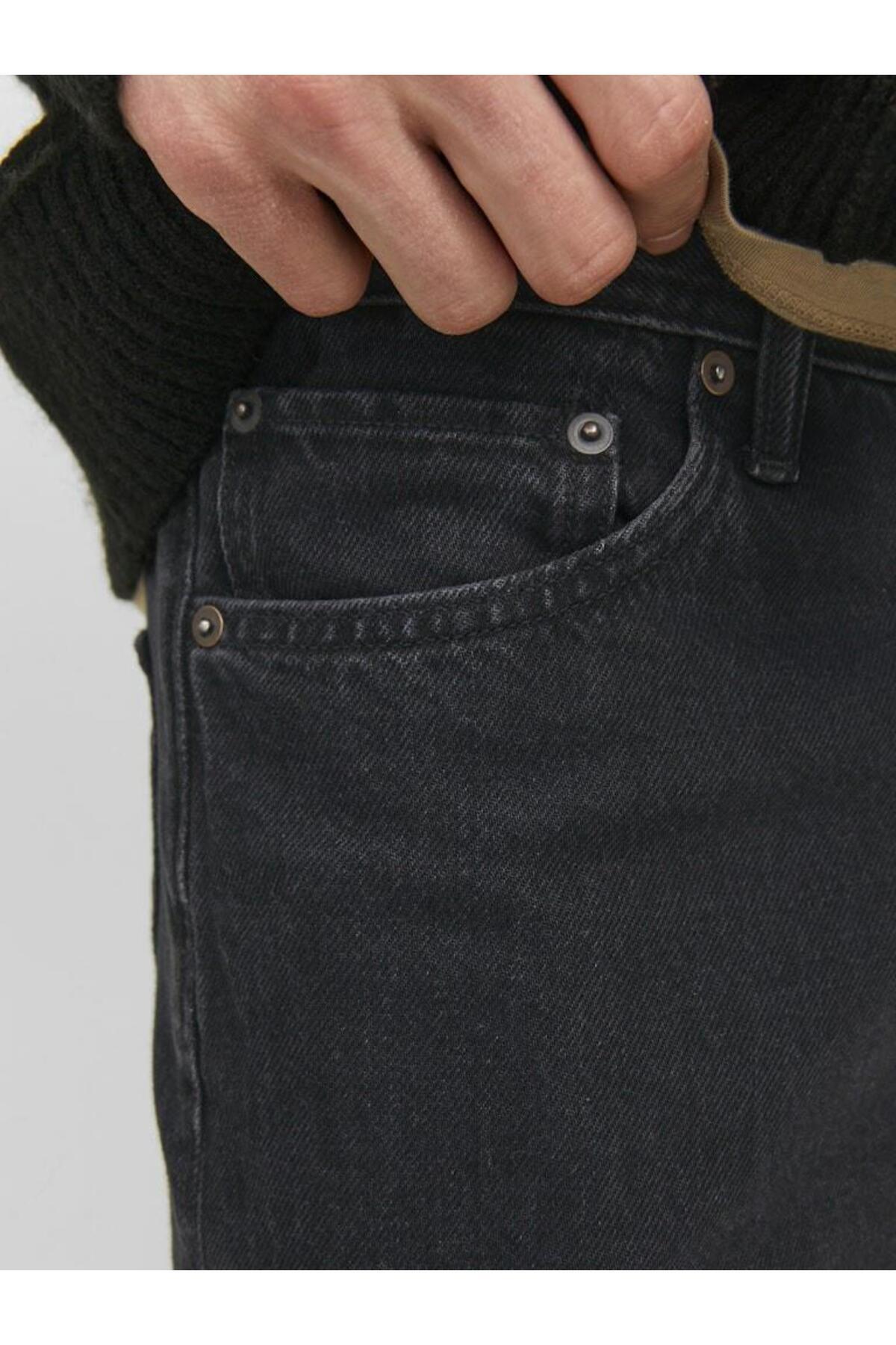 شلوار جین مردانه رنگارنگ فاق نرمال | جک اند جونز Jack & Jones 12236089-Black Deni - تصویر 7
