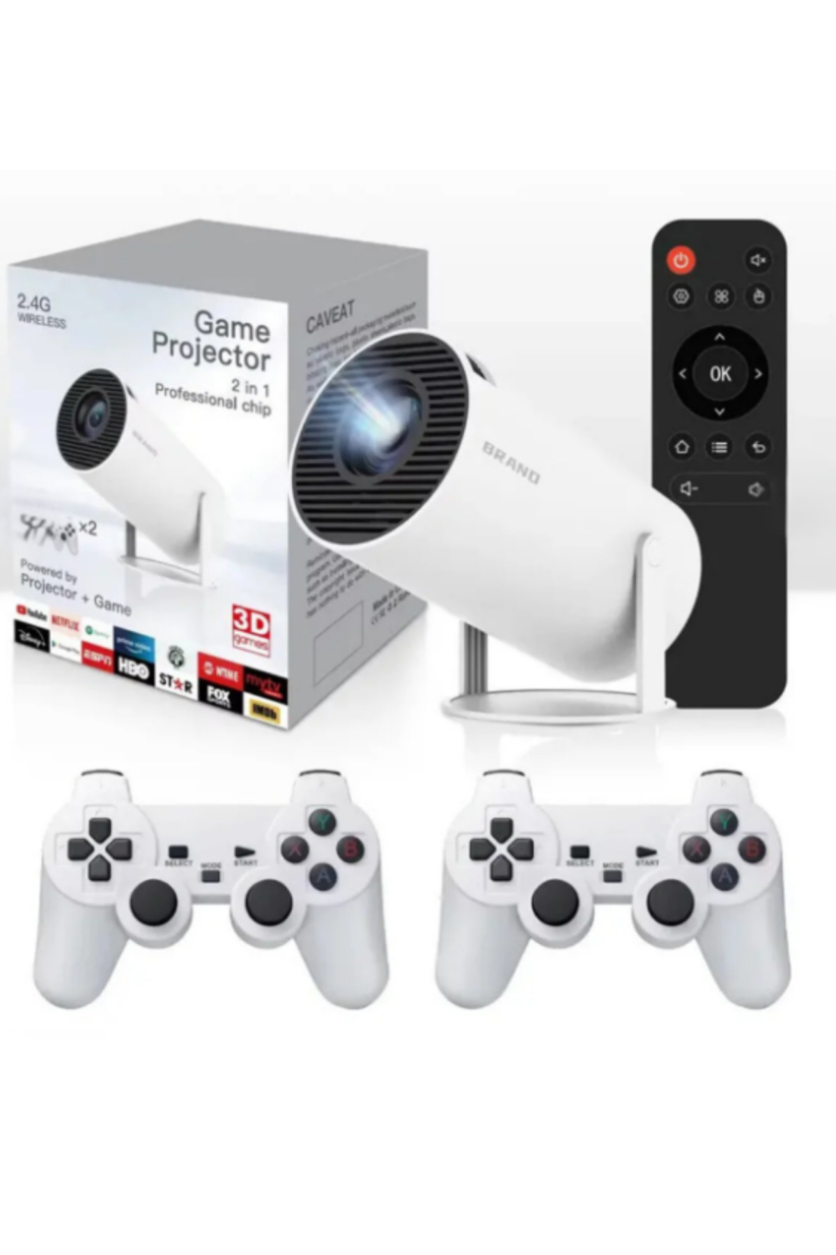 XİRA Game Projector 2in1 | Oyun + Projeksiyon Cihazı | 3D Oyun, YouTube, Netflix, Wireless