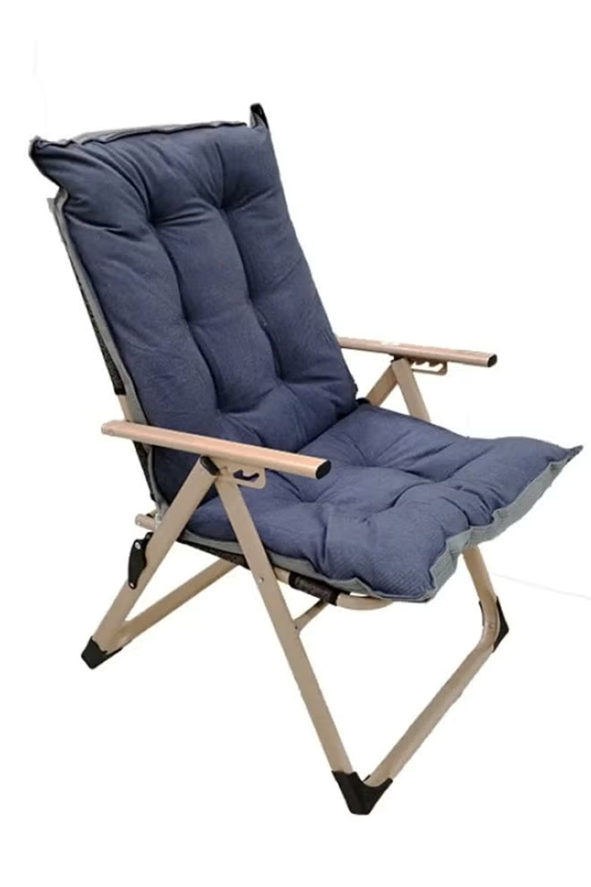 كرسي تخييم فاخر قابل للطي مع وسادة مريحة و 5 أوضاع قابلة للتعديل للاستخدام الداخلي