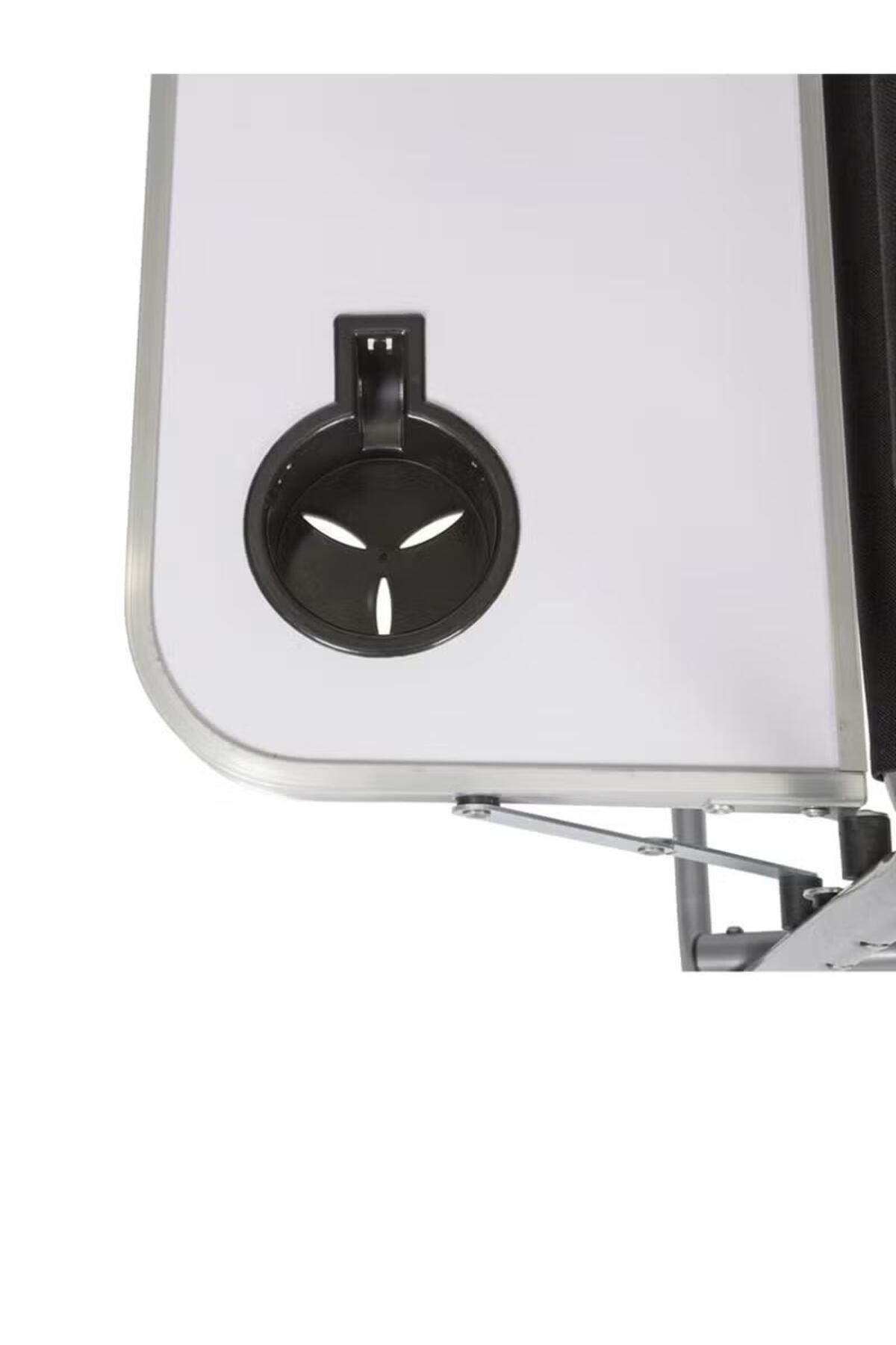 كرسي تخييم قابل للطي مع طاولة جانبية وحامل أكواب، إطار ألمنيوم متين مثالي للرحلات والنزهات