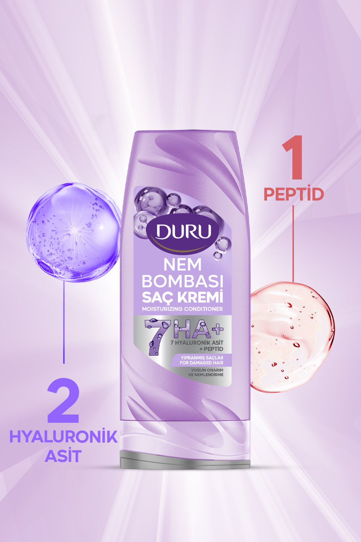 Nem Bombası Yıpranmış Saçlar İçin Yoğun Onarıcı ve Nemlendirici Saç Kremi 2x385 Ml — EVYSET369 — تصویر 2 از 6