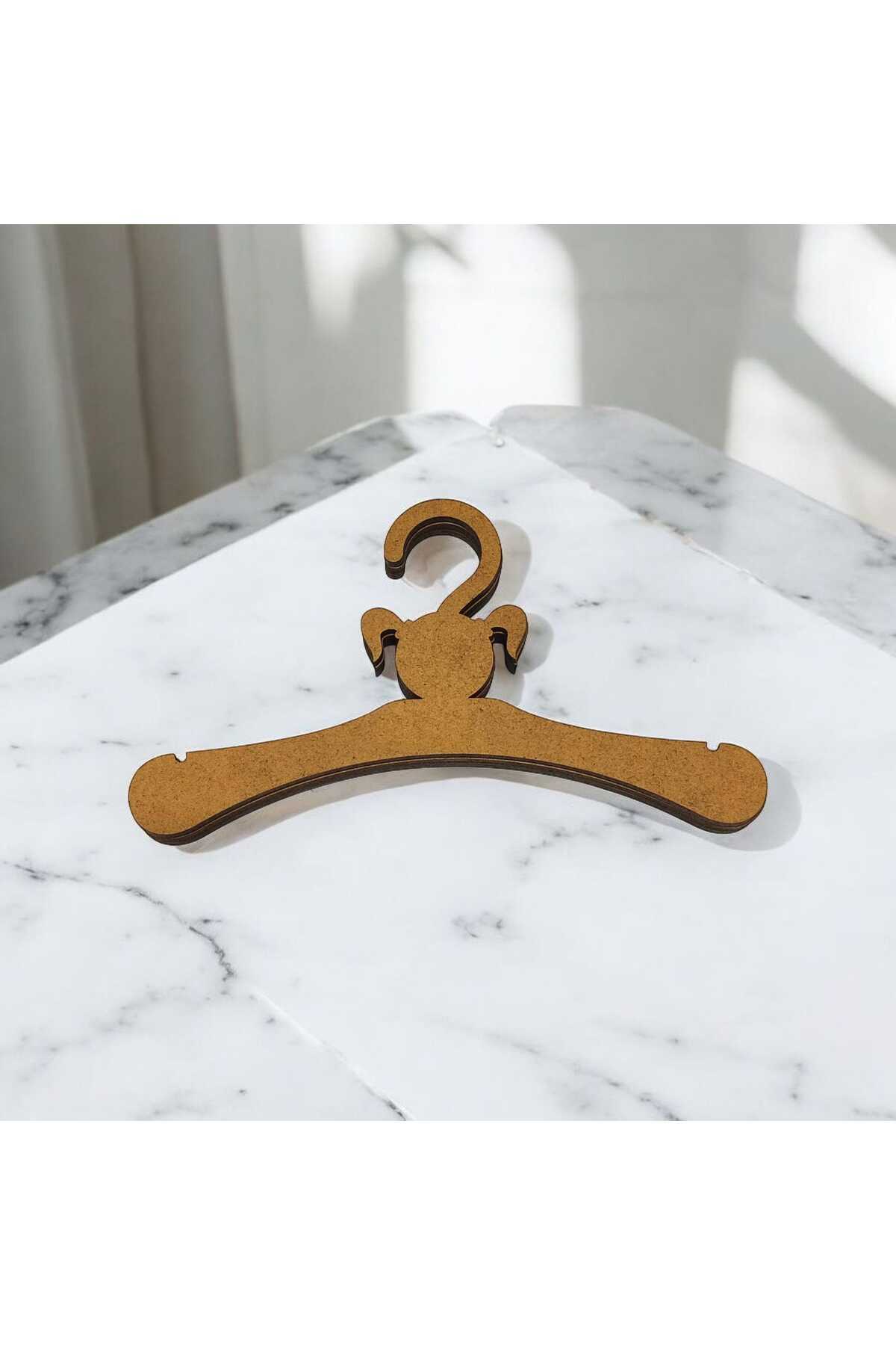 AYIŞIĞI DESİNG Ahşap mdf çocuk askısı 6 ADET minik sevimli askılık ham renk , kız çocuğu figürlü fotoğrafı 2 (önizleme)