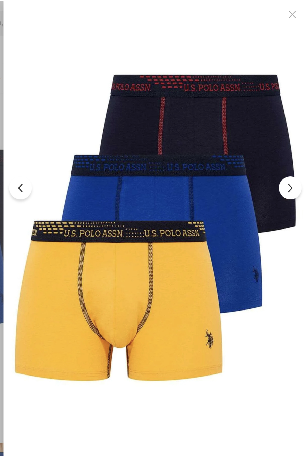 یو اس پولو ست شورت بوکس مردانه دارای مجوز، ۹۵٪ پنبه، ۶٪ الاستین (جعبه‌ای)