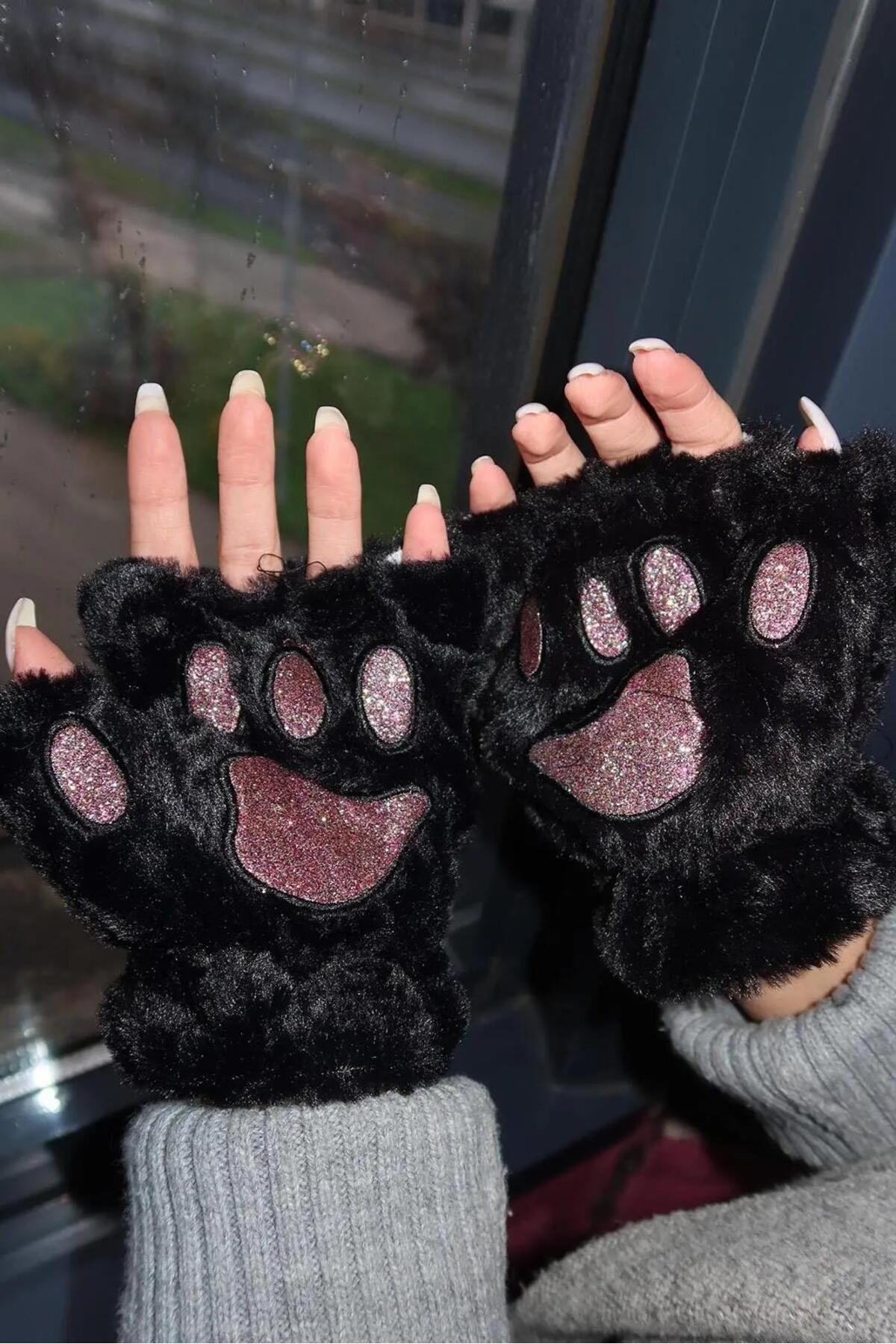 EMKSHOP Pati Figürlü Peluş Eldiven görsel 2