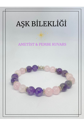 LARYN Aşk Bilekliği Pembe Kuvars & Ametist