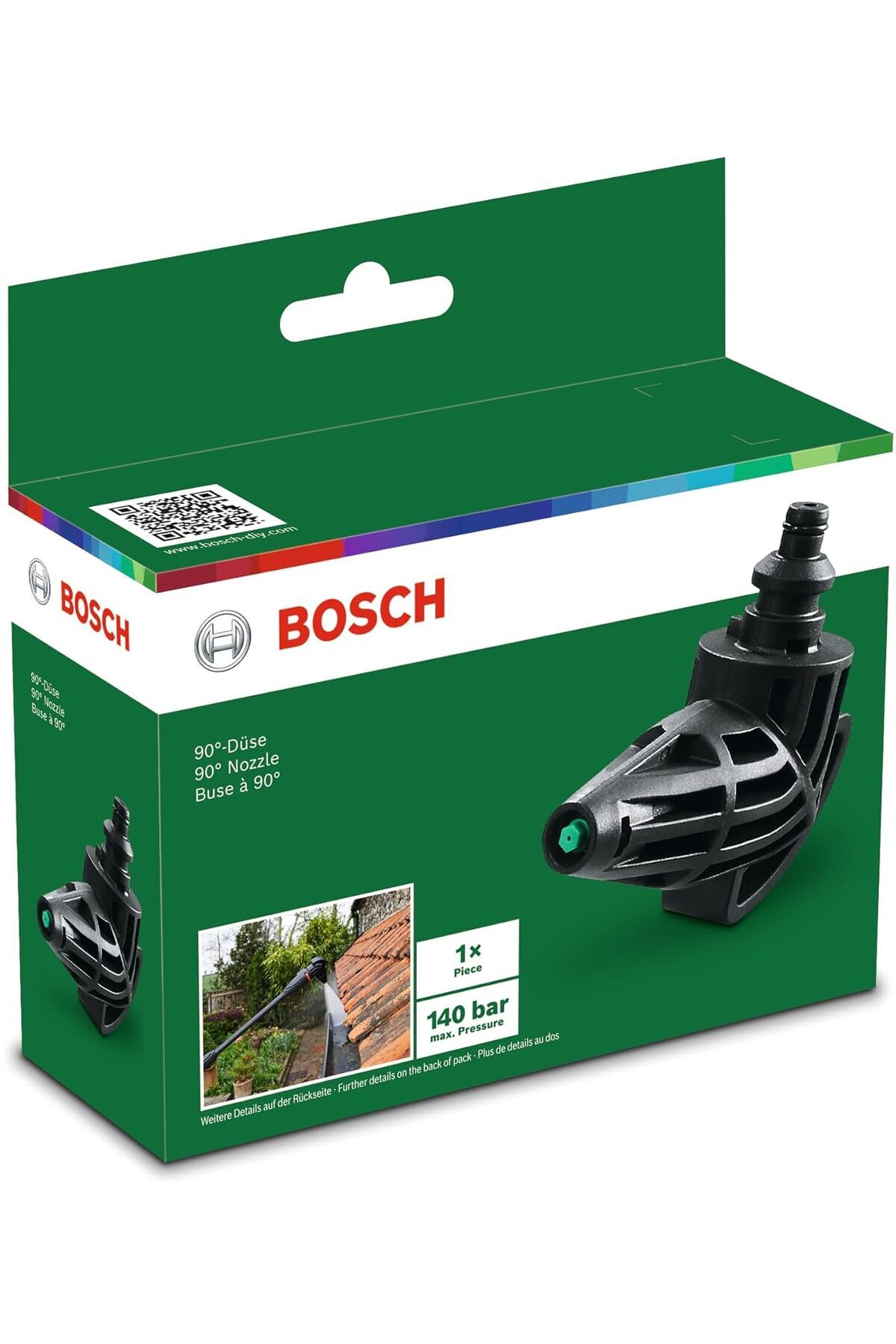 Delixa Home and Garden Yüksek Basınçlı Yıkama Makineleri ile Uyumlu 90° Püskürtme Ucu, Siyah