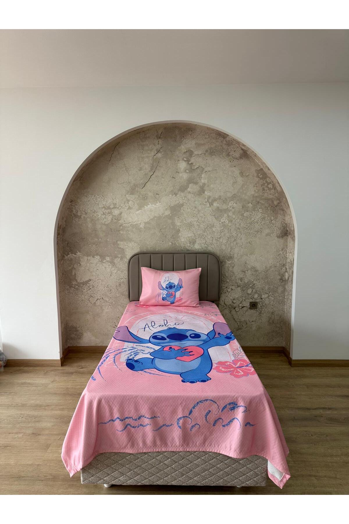 adenkahome Stitch Karakter Tek Kişilik Pike Yatak Örtüsü Seti 160x220 cm fotoğrafı 2 (önizleme)