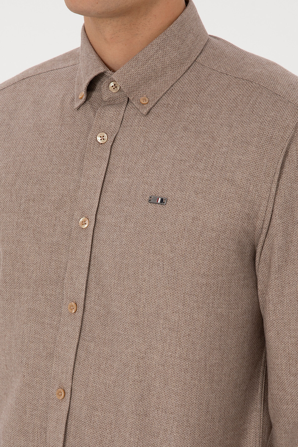 U.S. Polo Assn. Erkek Camel Uzun Kollu Gömlek 50315613-VR015 görsel 7