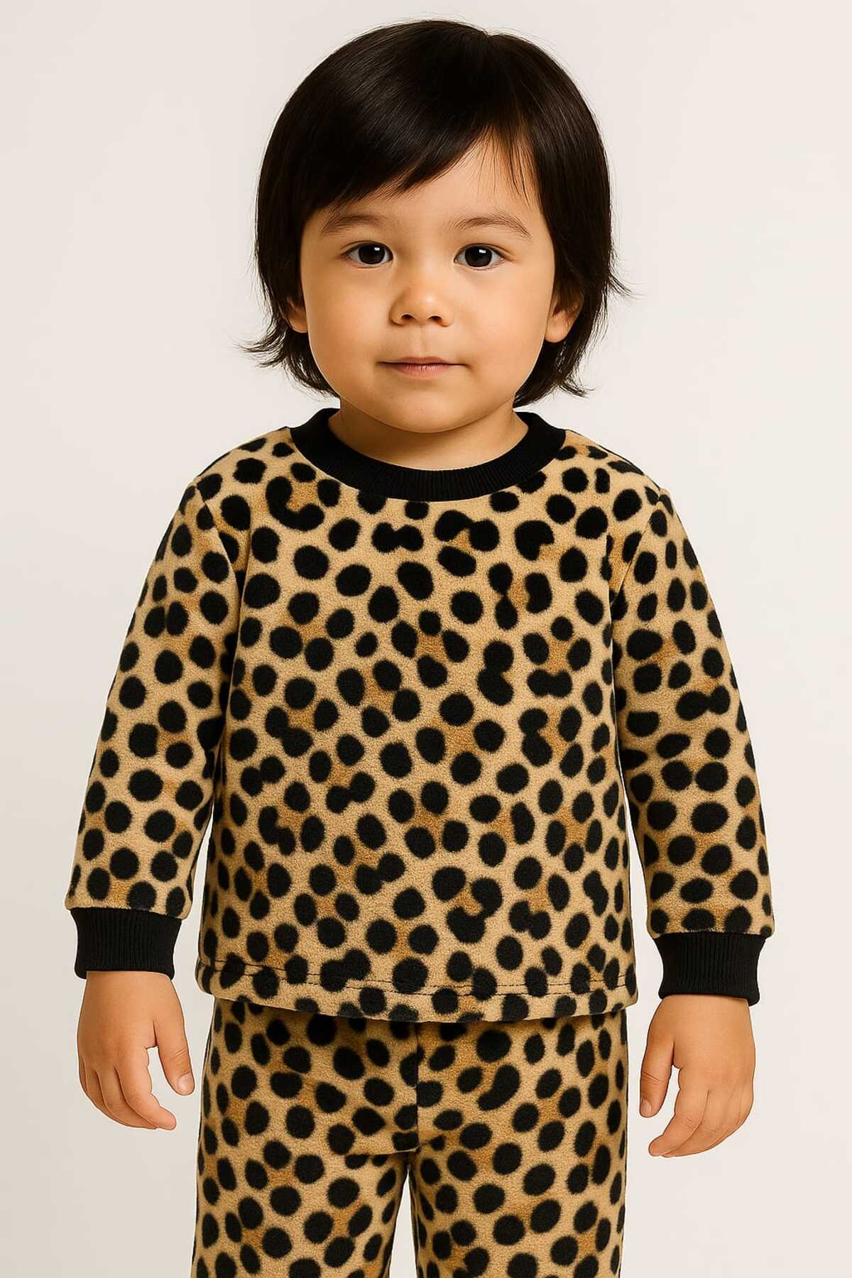 Oz Baby Unisex Polar Tüy Peluş Kışlık Çocuk ve Bebek Eşofman Takımı (1-4 Yaş) fotoğrafı 2 (önizleme)