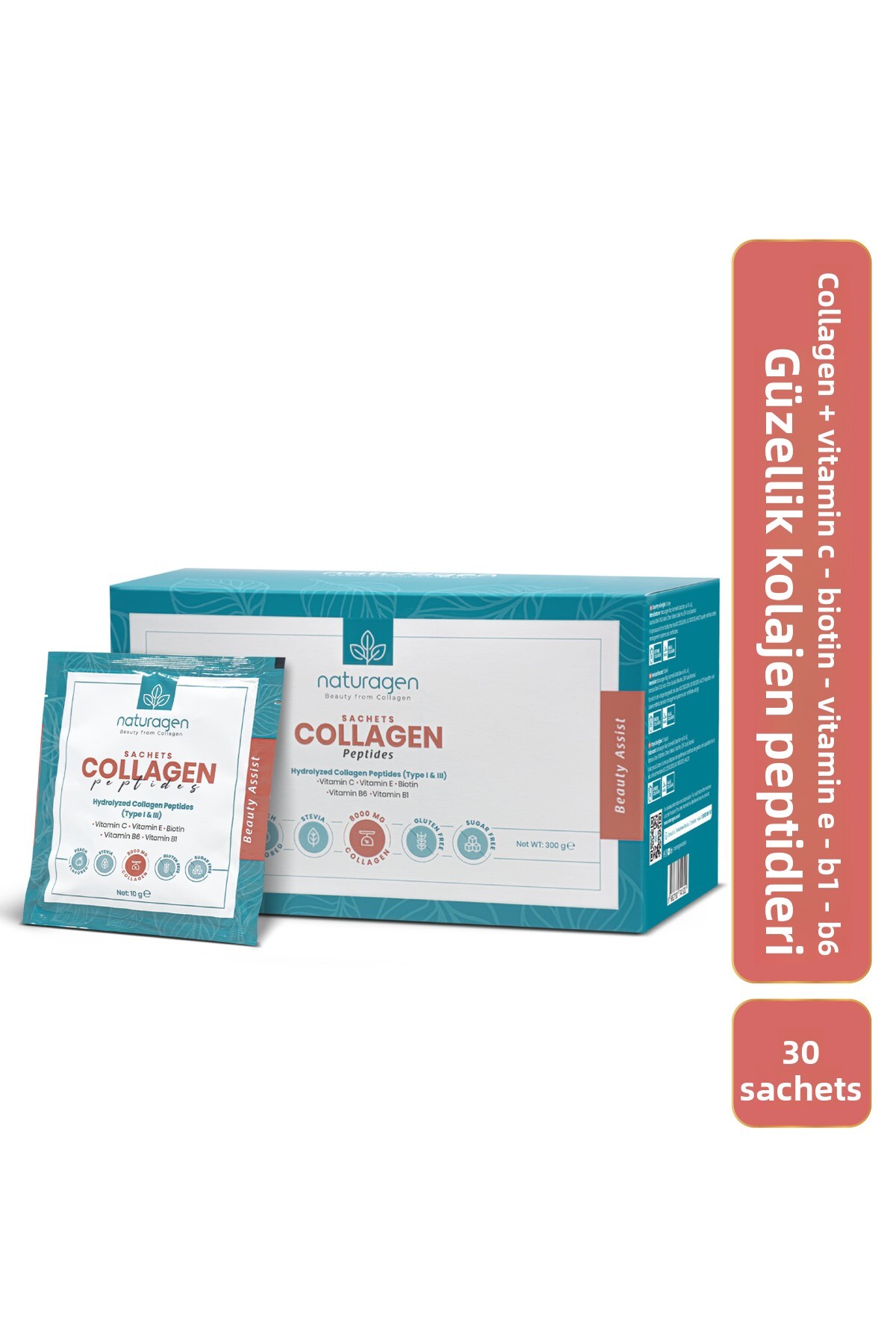 Naturagen Collagen Beauty Collagen Peptides Powder Collagen 30 Sachets |   Ty...