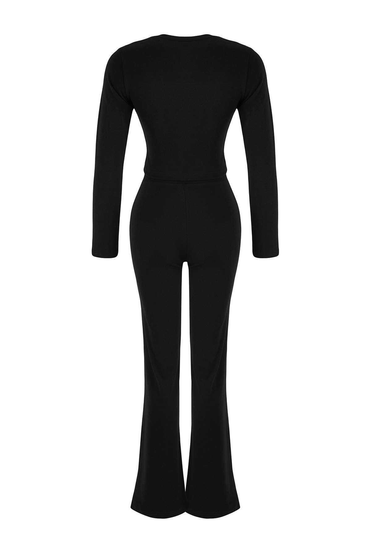 Trendyolmilla  Siyah Slim/Vücuda Oturan Örme Alt-Üst Takım TWOAW26AU00008 - Görsel 6