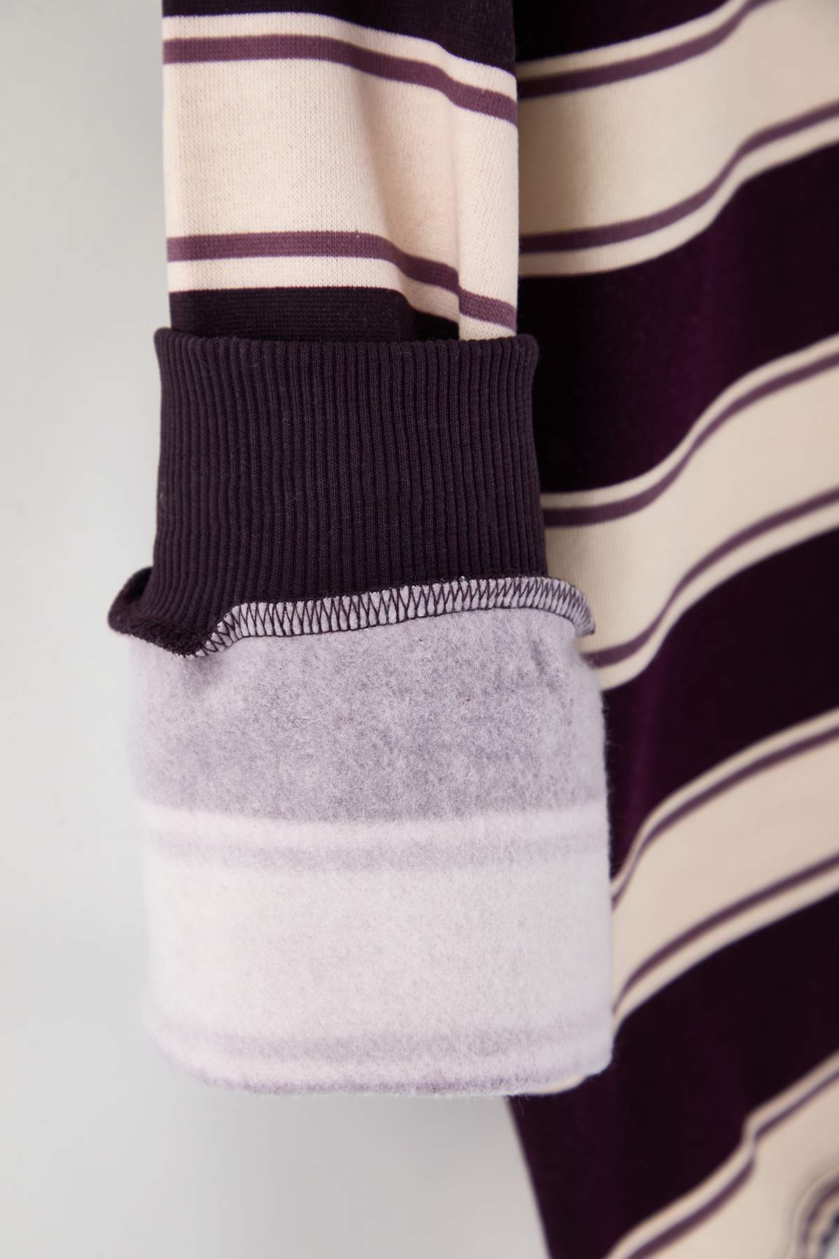 Trendyolmilla  Çok Renkli Çizigli Polo Yaka Oversize/Geniş Kalıp Örme Sweatshirt TWOAW26SW00245 - Görsel 7