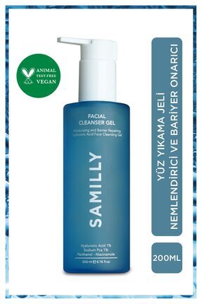 SAMILLY Nemlendirici ve Bariyer Onarıcı Yüz Temizleme Jeli 200 ml | Hyaluroni...