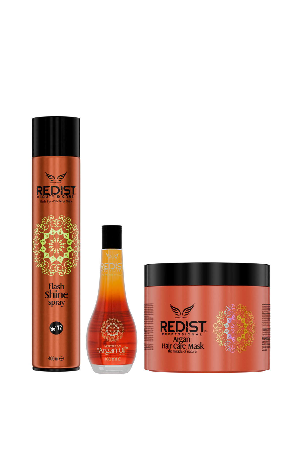 Redist Argan Yağı + Parlatıcı Sprey + Argan Saç Bakım Maskesi Set — ARG-SET1