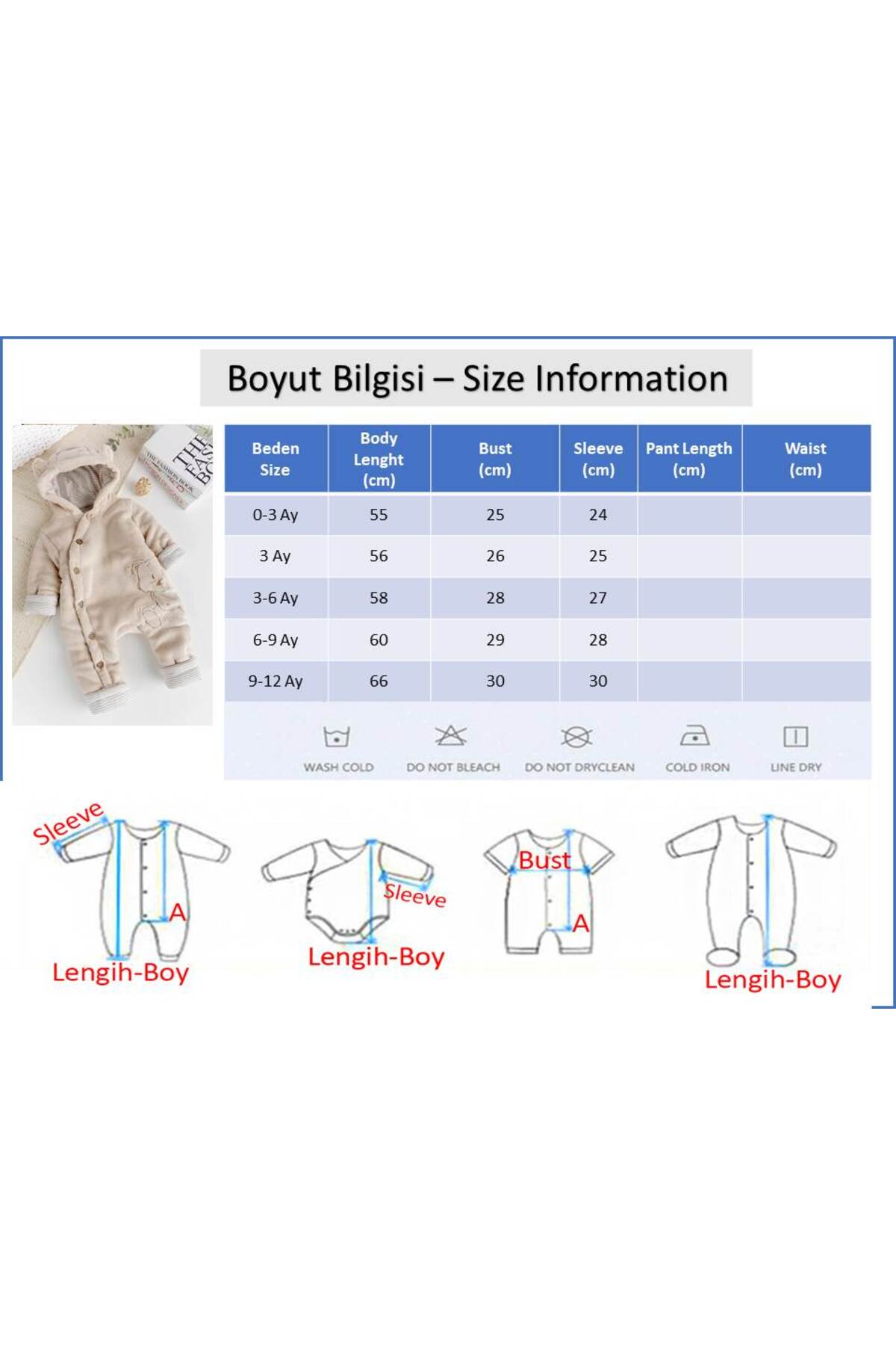 Babymod Ayıcık Figürlü Welsoft Peluş Astronot Kışlık Kız Erkek Bebek Tulum fotoğrafı 6 (önizleme)