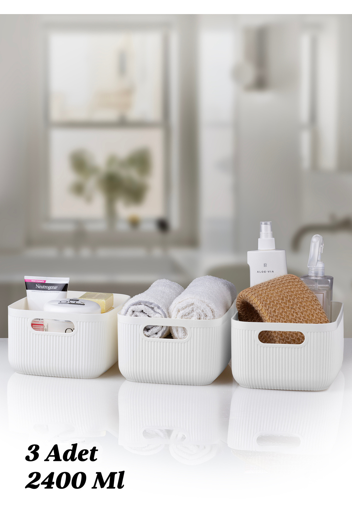 Okyanus Home Linea Smart Box Beyaz 3'lü Set 2400 Ml