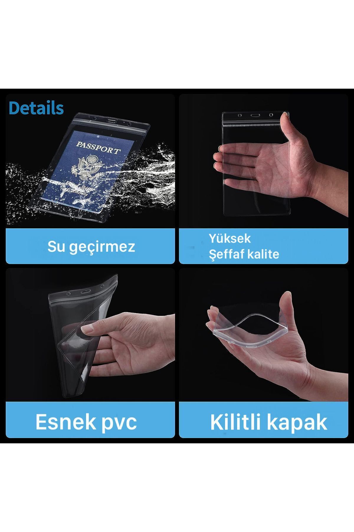 Gempo Askılı Kilitli Su Geçirmez Tüm Ülkeler Için Pasaport Kılıfı Pasaportluk Pasaport Kabı Kayıp Önleyici görsel 7