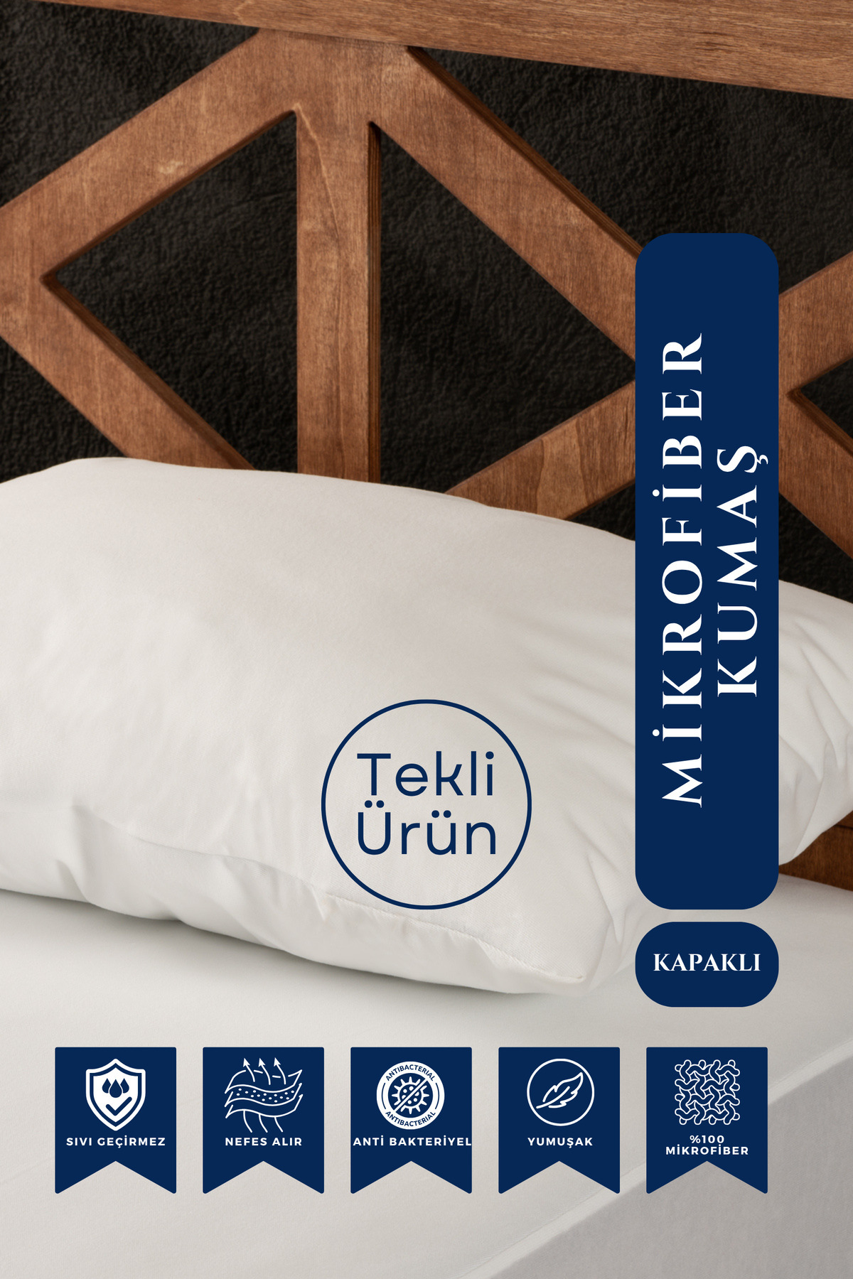 Decovilla Micro Flaplı Kapaklı Yastık Alezi Sıvı Geçirmez 50x70