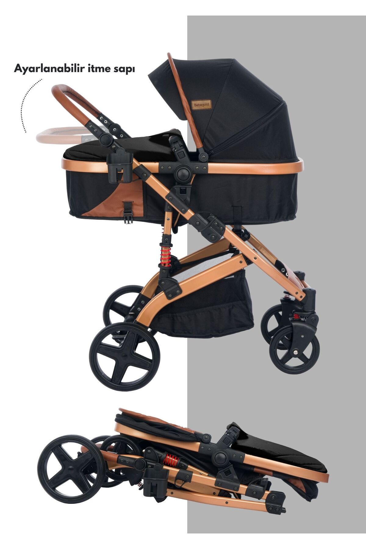BEBEGOLD Truva Travel Sistem Bebek Arabası fotoğrafı 3 (önizleme)