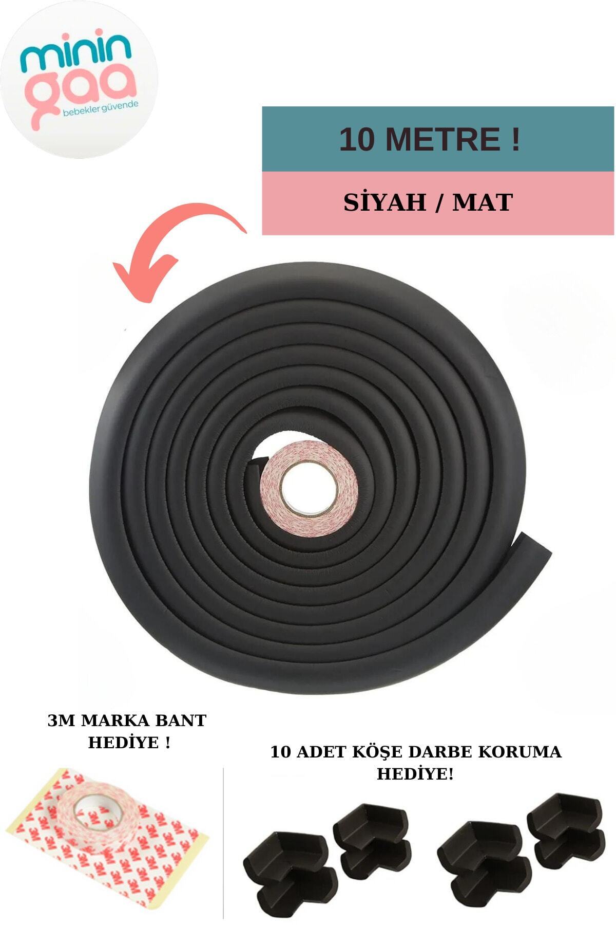 Miningaa 3M Marka Bant 10 Metre Kenar Koruyucu + 10 Adet Mat Siyah Köşe Koruyucu Esnek Ve Yumuşak Kauçuk fotoğrafı 7 (önizleme)