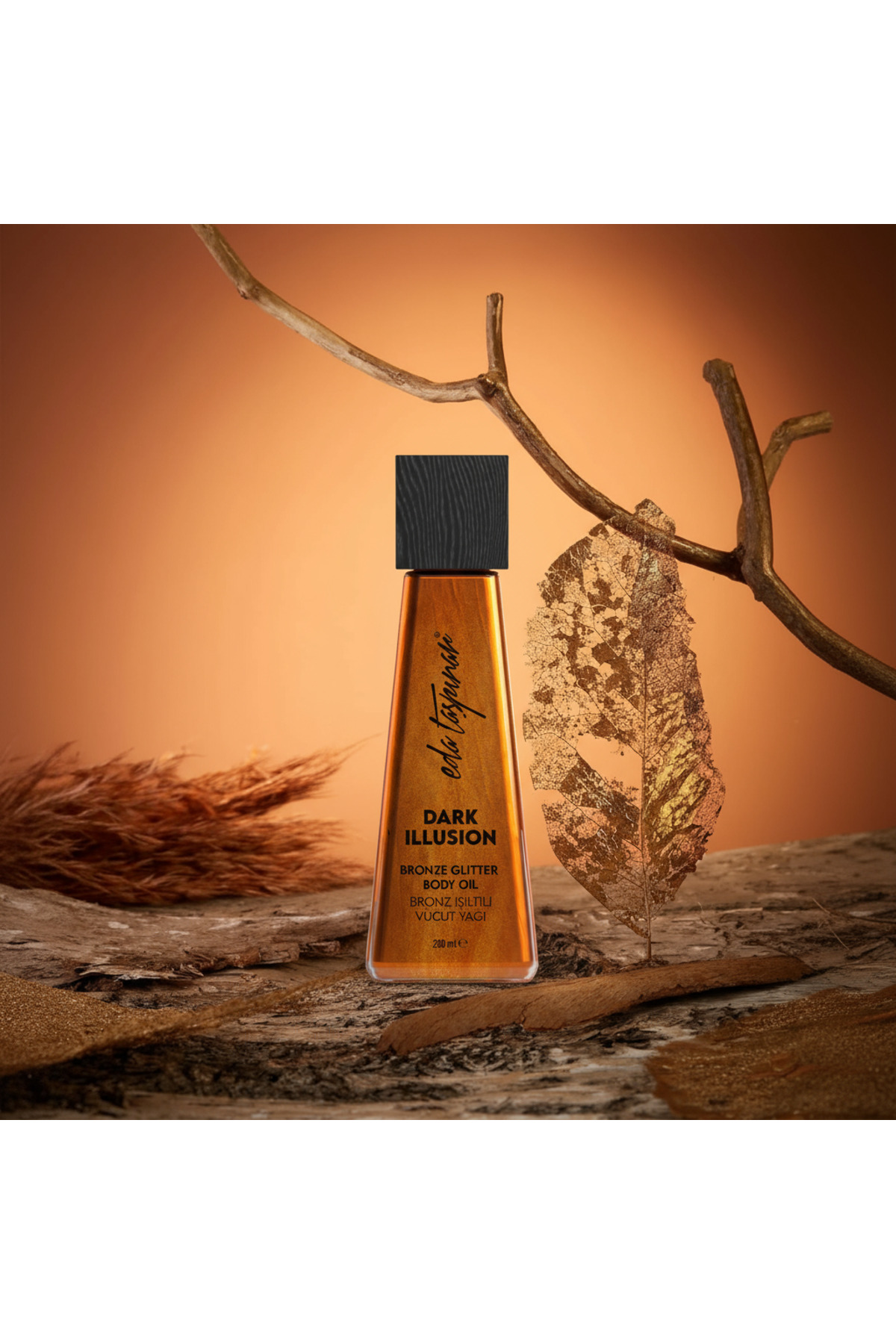 Simli Vücut Yağı Dark Illusion – Bronz Işıltı & Yoğun Parlaklık 200 ml — EDA-00206 — تصویر 5 از 8