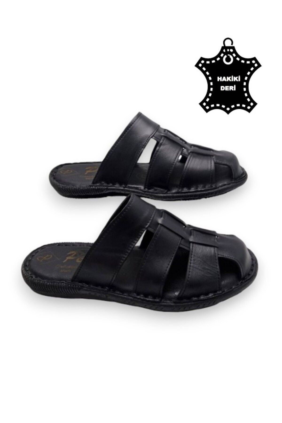 MAGIC SHOES Tamamen Hakiki Deri Ve Topuk Yastıklı Sistemli Ortopedik Erkek Terlik. görsel 2