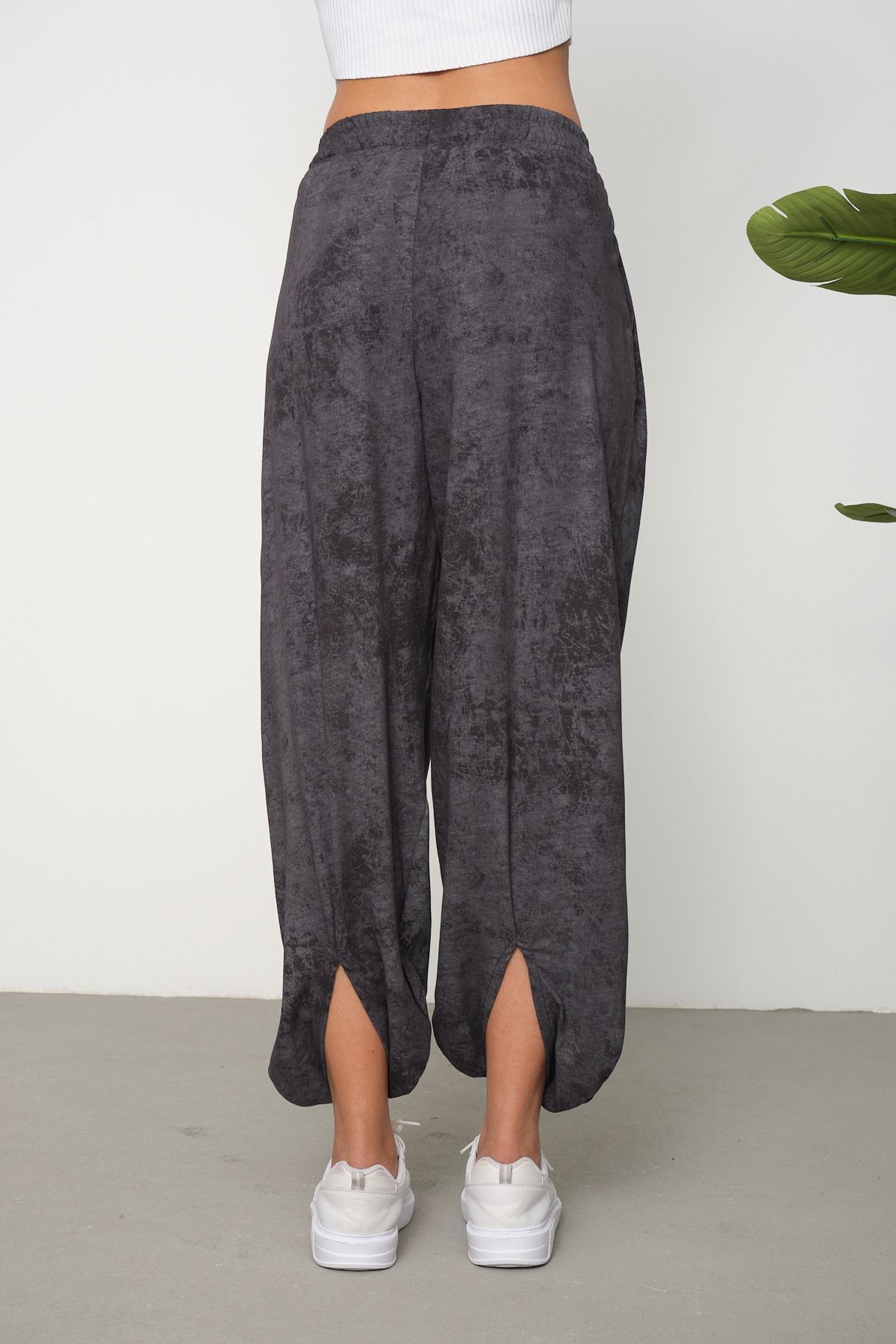 LİVE SPORT  Kadın Asit Yıkamalı Havuç Paça Cepli Cupra Şalvar - Görsel 8