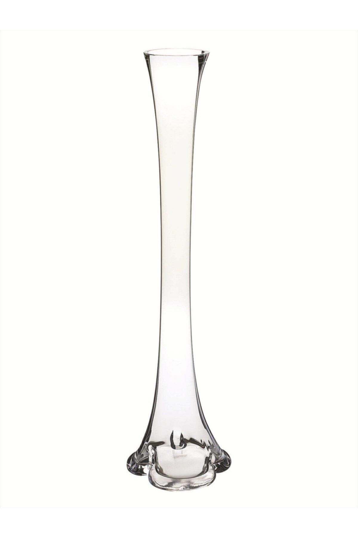 Lilac Home 80 Cm Boyutunda Uzun Fil Ayağı Cam Vazo
